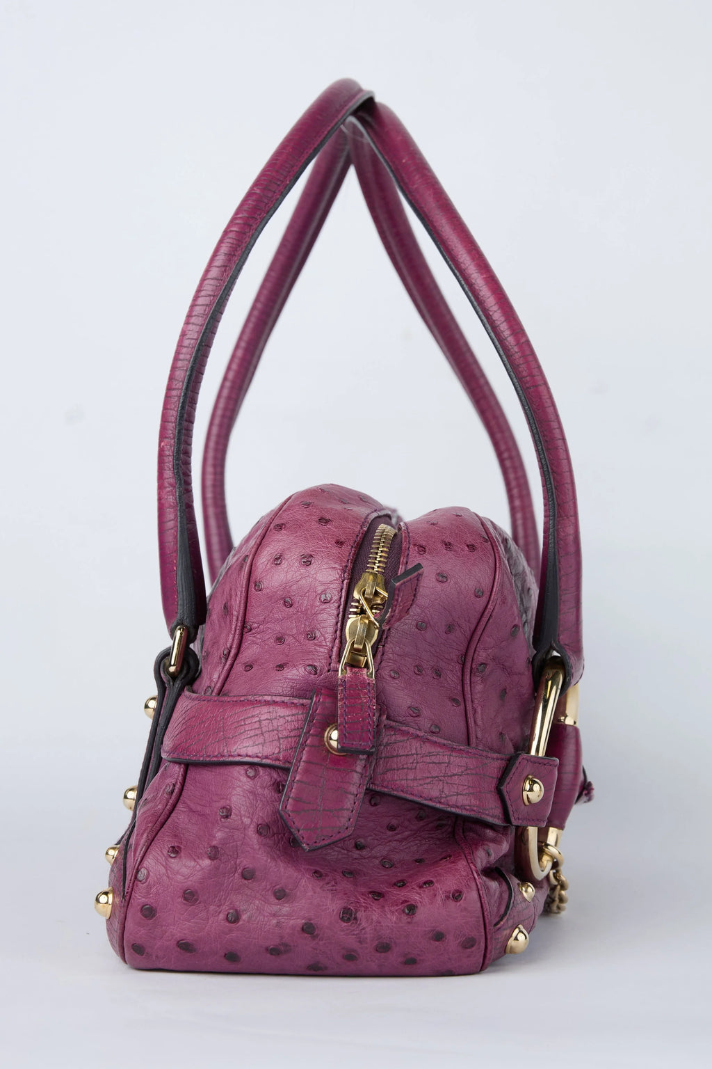 RARE GUCCI PURPLE OSTRICH HORSEBIT BAG