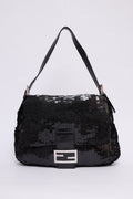 FENDI BLACK SEQUIN MAMMA BAGUETTE