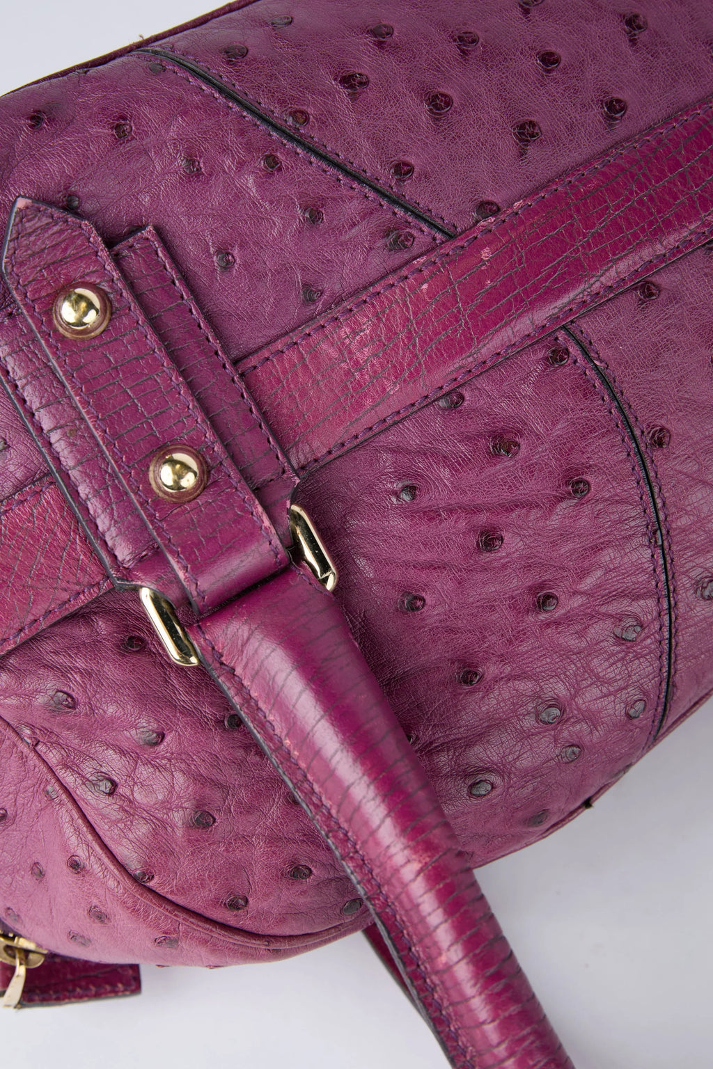 RARE GUCCI PURPLE OSTRICH HORSEBIT BAG