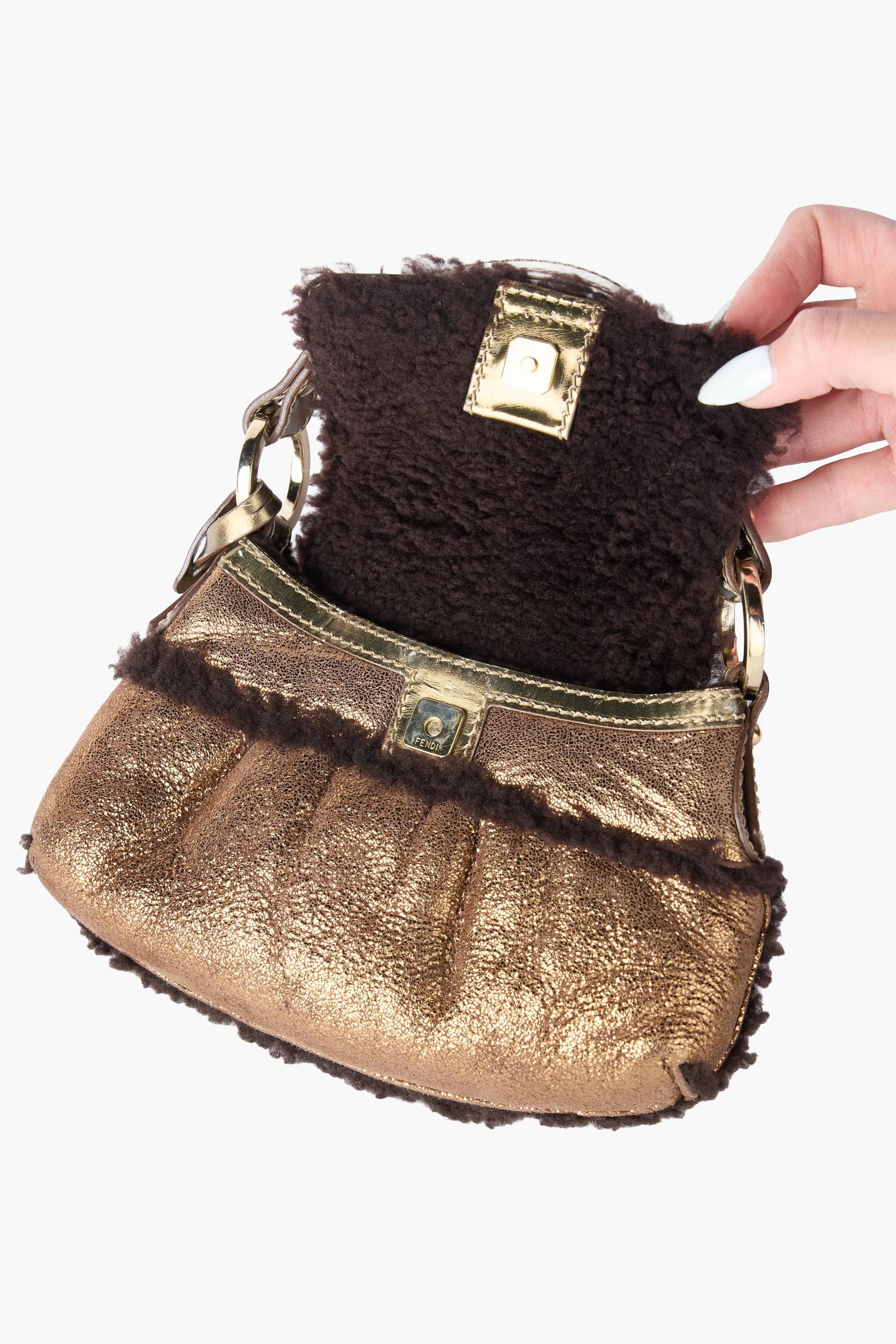 Fendi Bronze Shearling Mini Chef