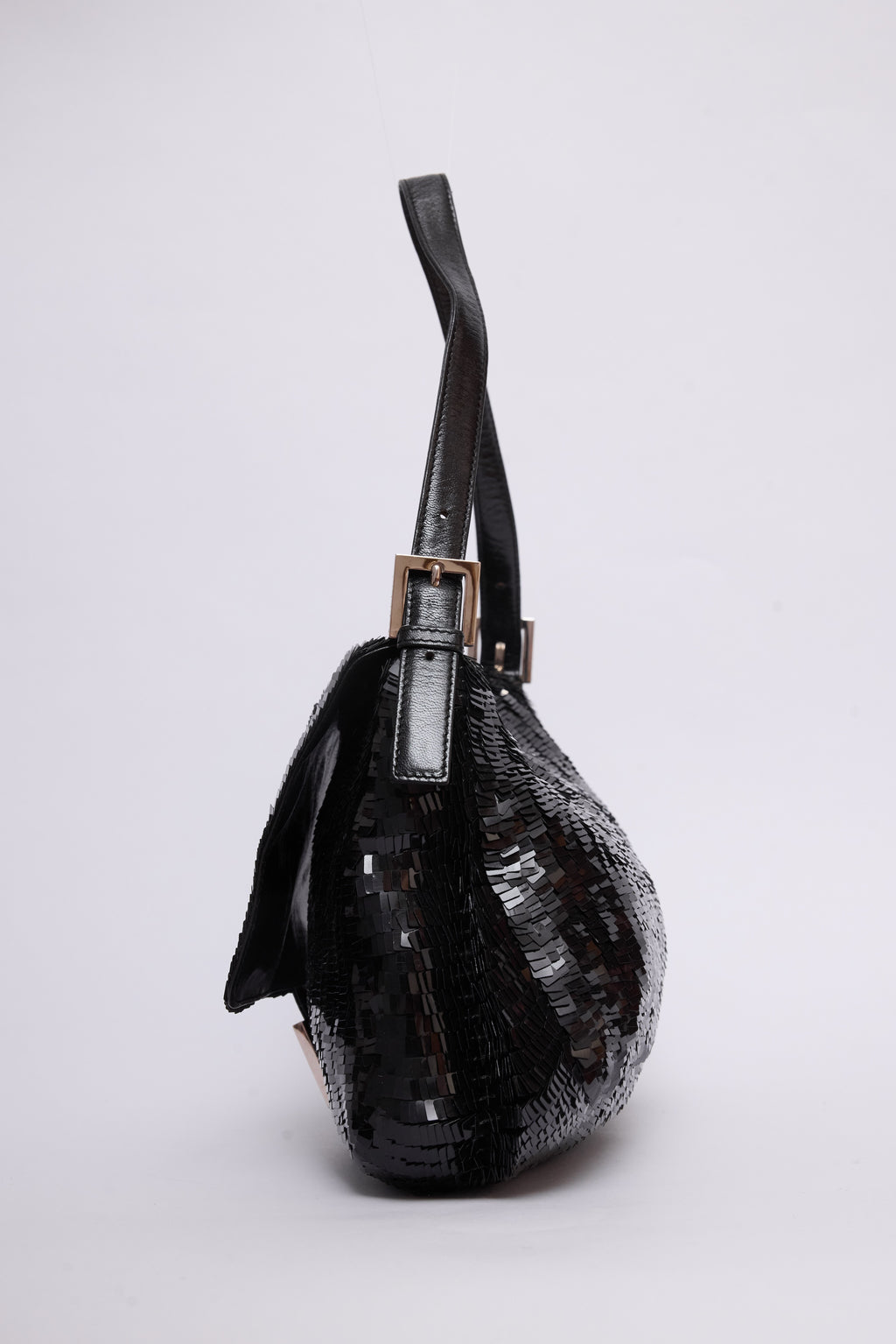 FENDI BLACK SEQUIN MAMMA BAGUETTE