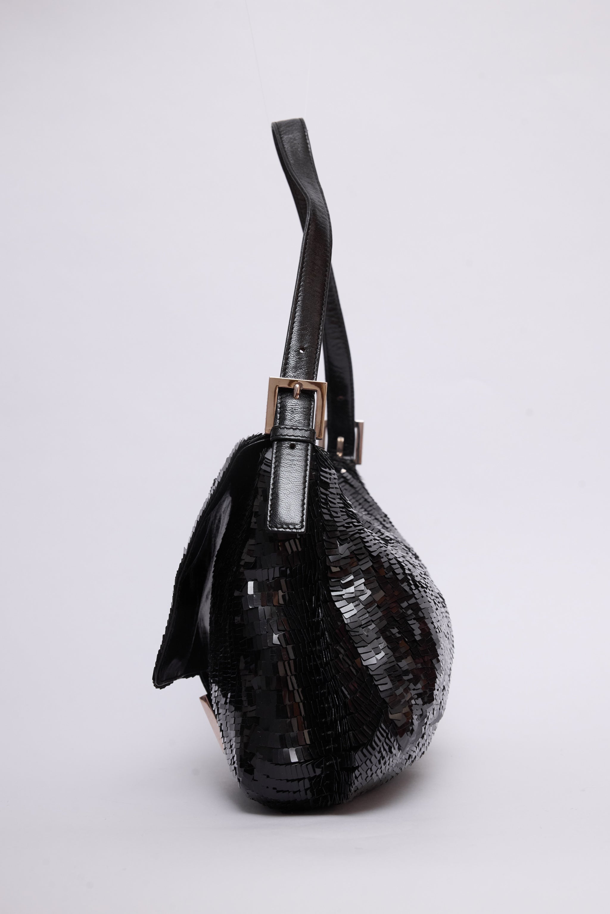 FENDI BLACK SEQUIN MAMMA BAGUETTE