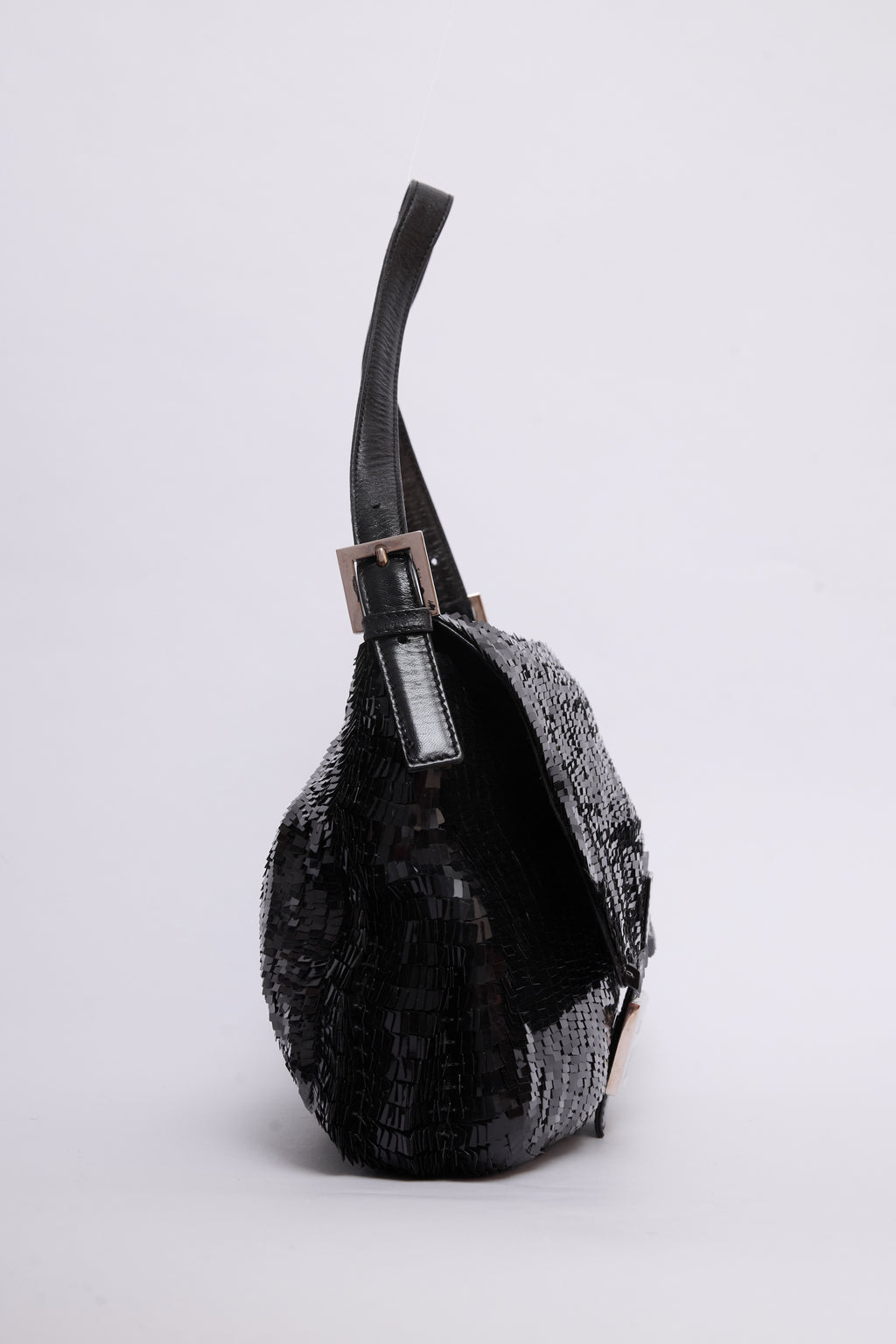 FENDI BLACK SEQUIN MAMMA BAGUETTE
