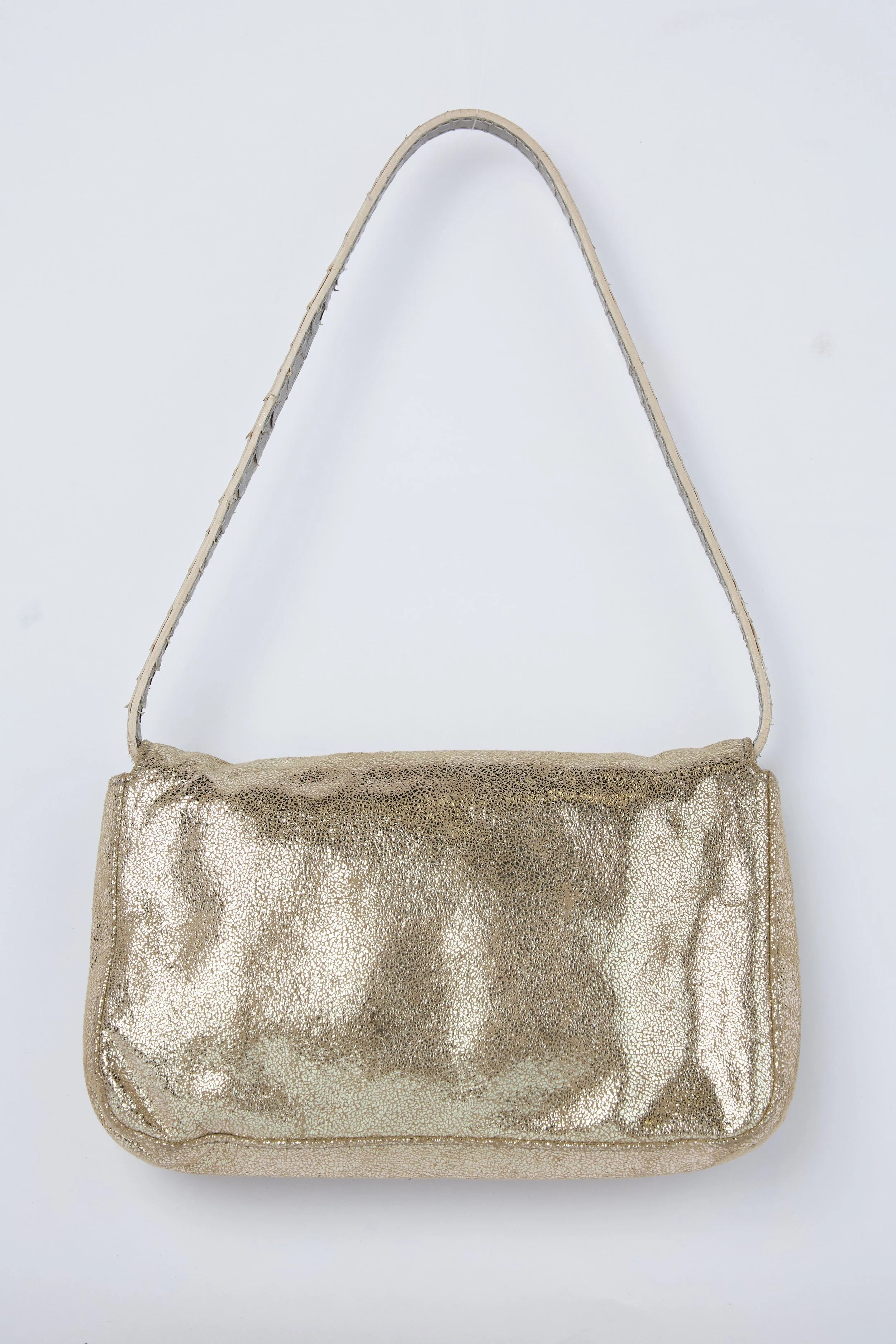 FENDI METALLIC GOLD MINI BAGUETTE