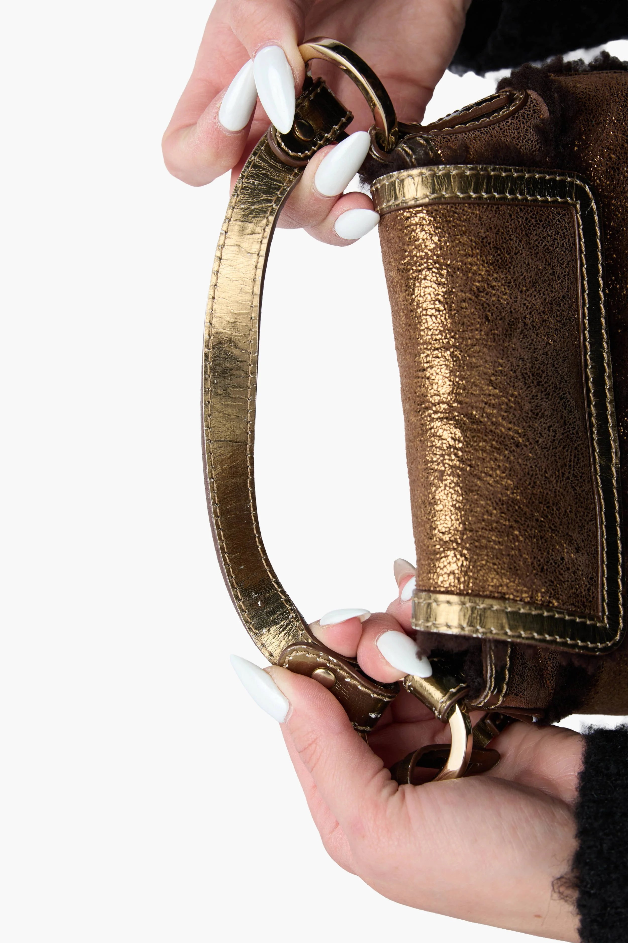 Fendi Bronze Shearling Mini Chef