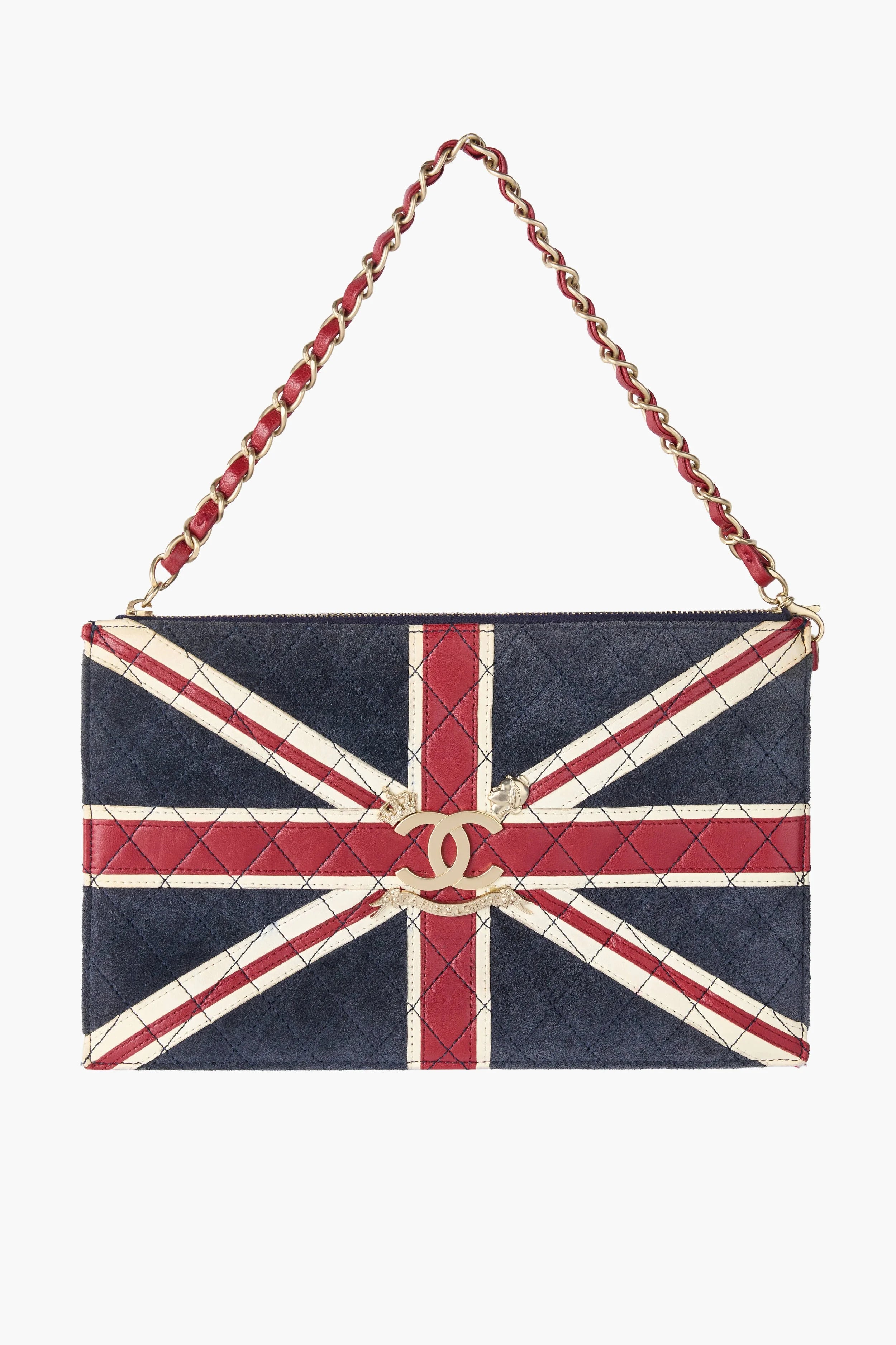 RARE Chanel Paris London Union Jack Clutch