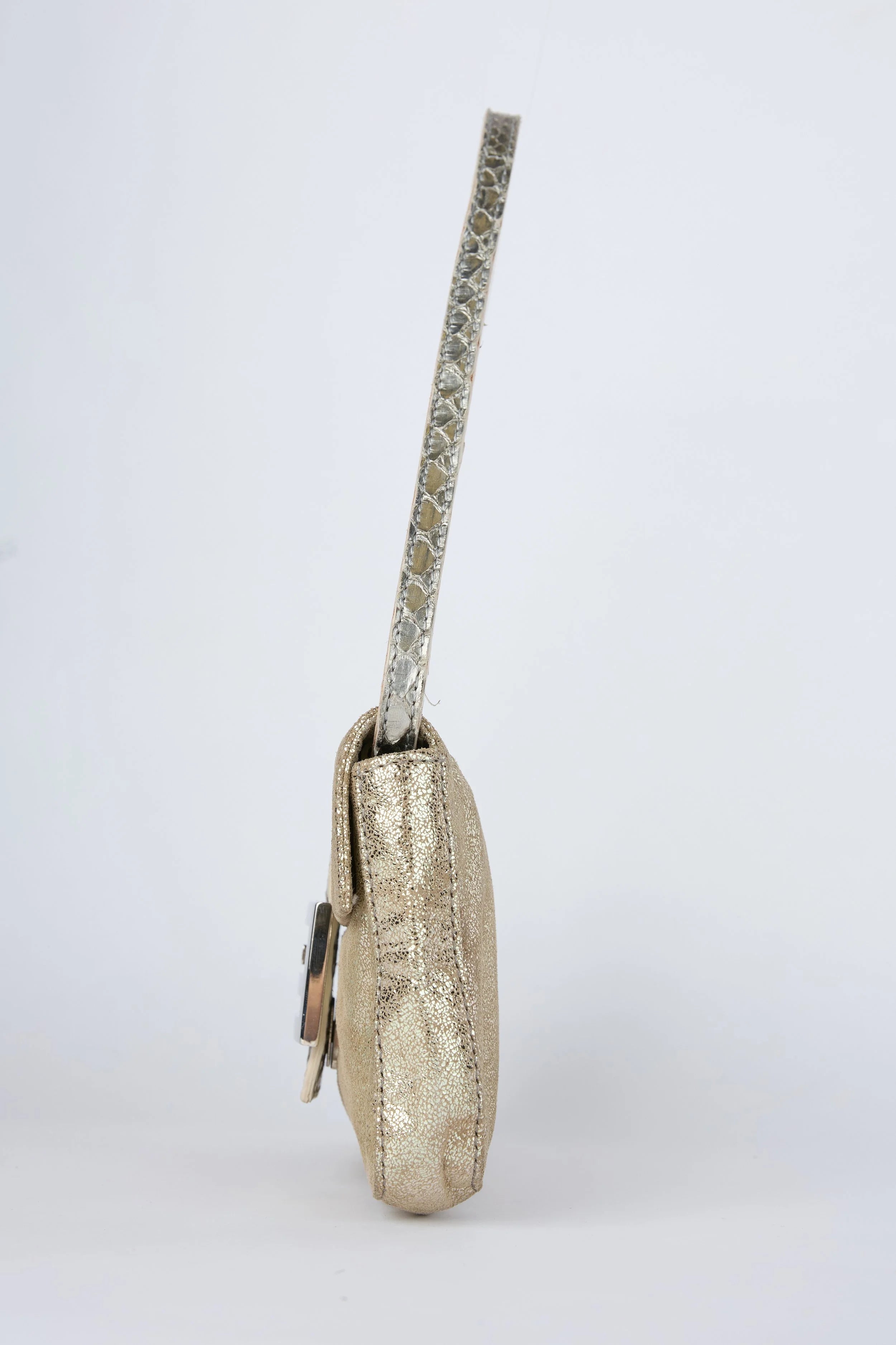 FENDI METALLIC GOLD MINI BAGUETTE
