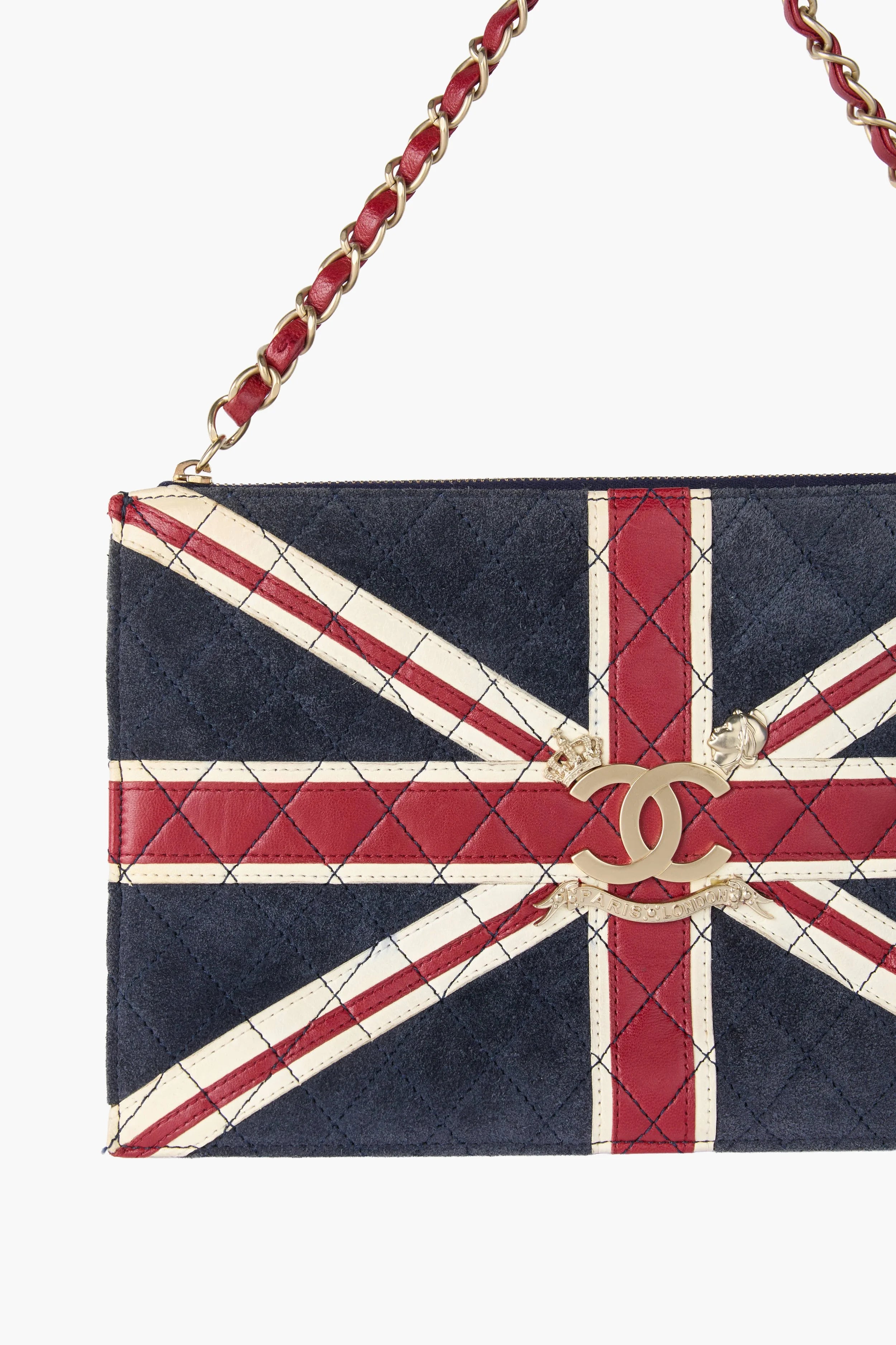 RARE Chanel Paris London Union Jack Clutch