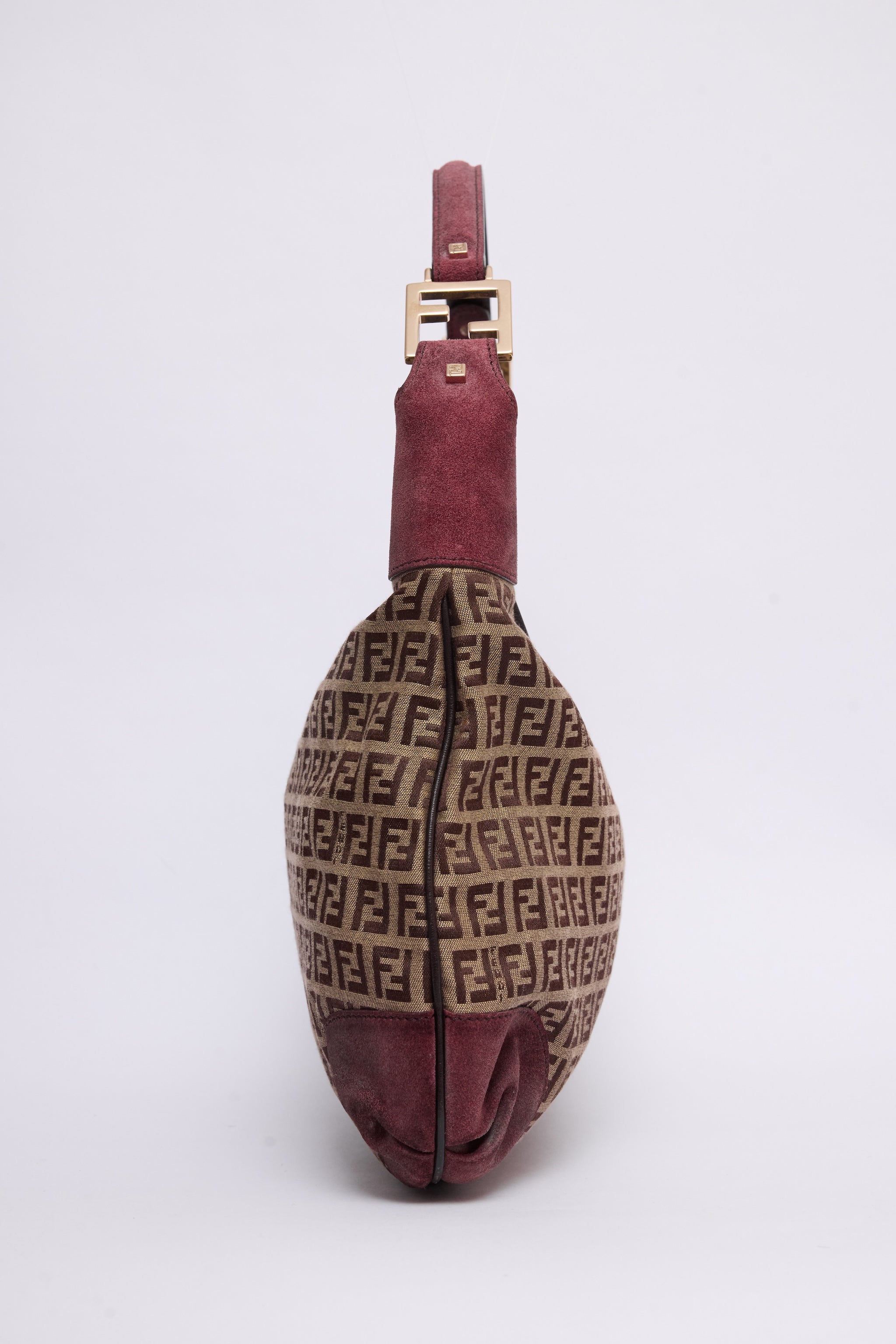 FENDI ZUCCHINO VELVET & CANVAS HOBO