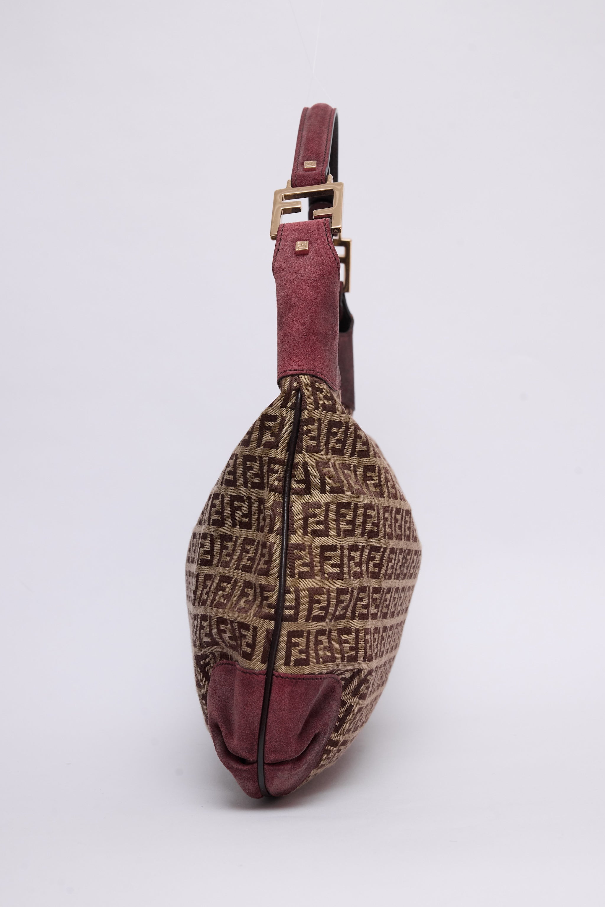 FENDI ZUCCHINO VELVET & CANVAS HOBO