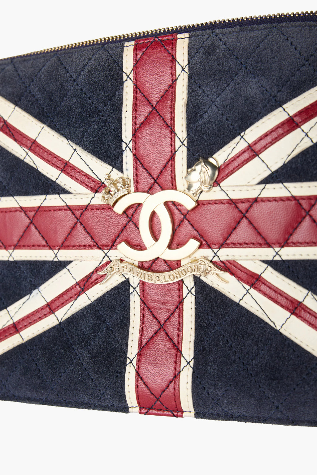 RARE Chanel Paris London Union Jack Clutch
