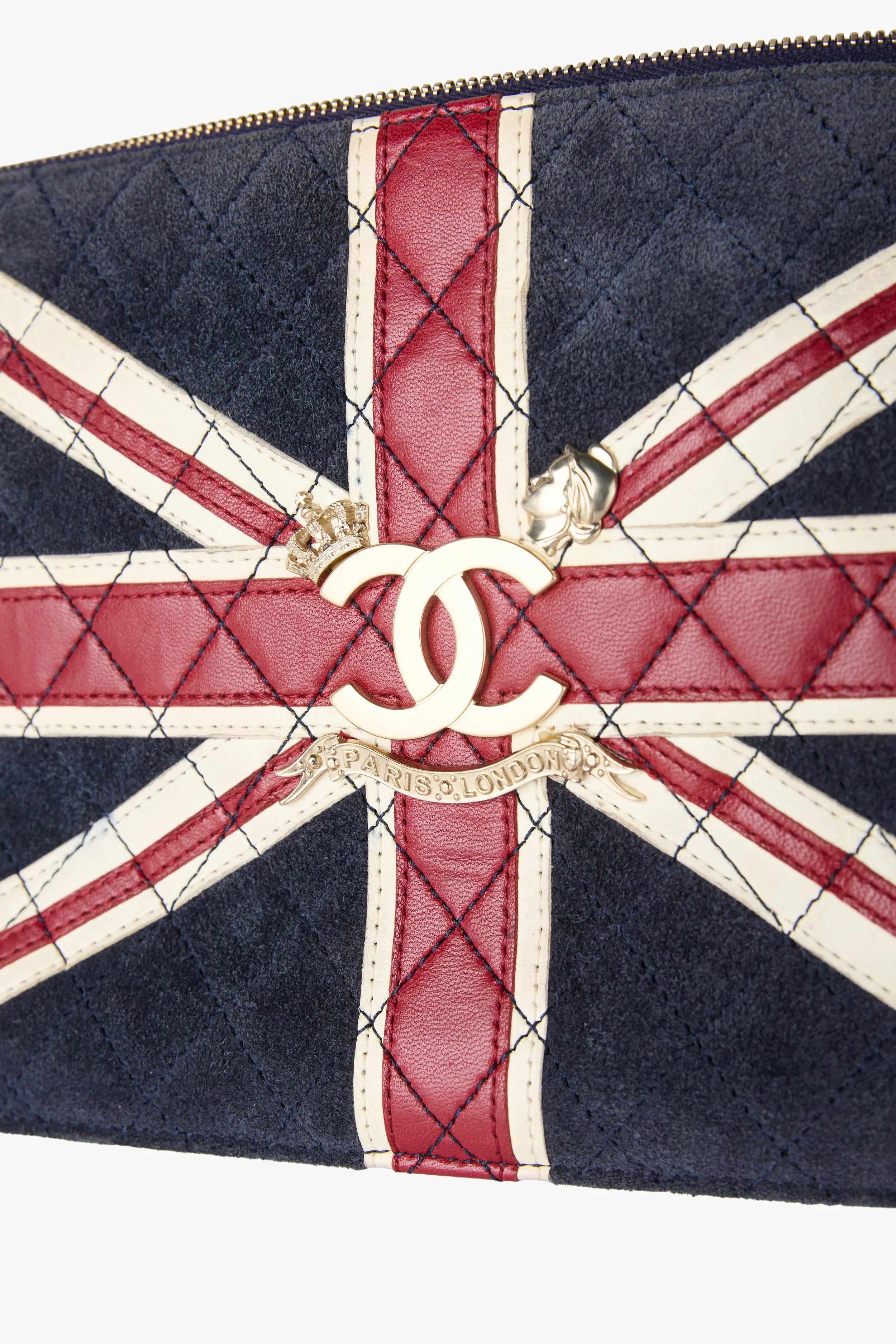 RARE Chanel Paris London Union Jack Clutch