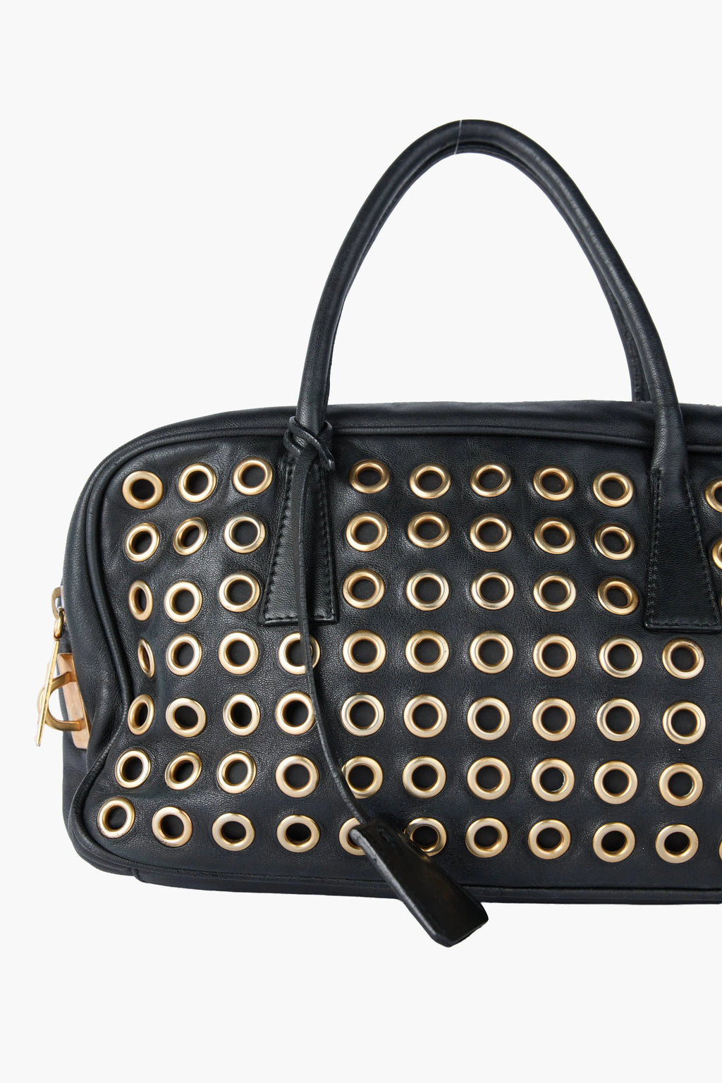 Prada Grommet Bauletto Black Bag