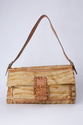 FENDI STRIPED JUMBO PONYHAIR BAGUETTE