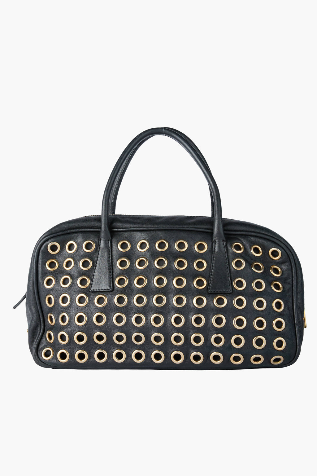 Prada Grommet Bauletto Black Bag