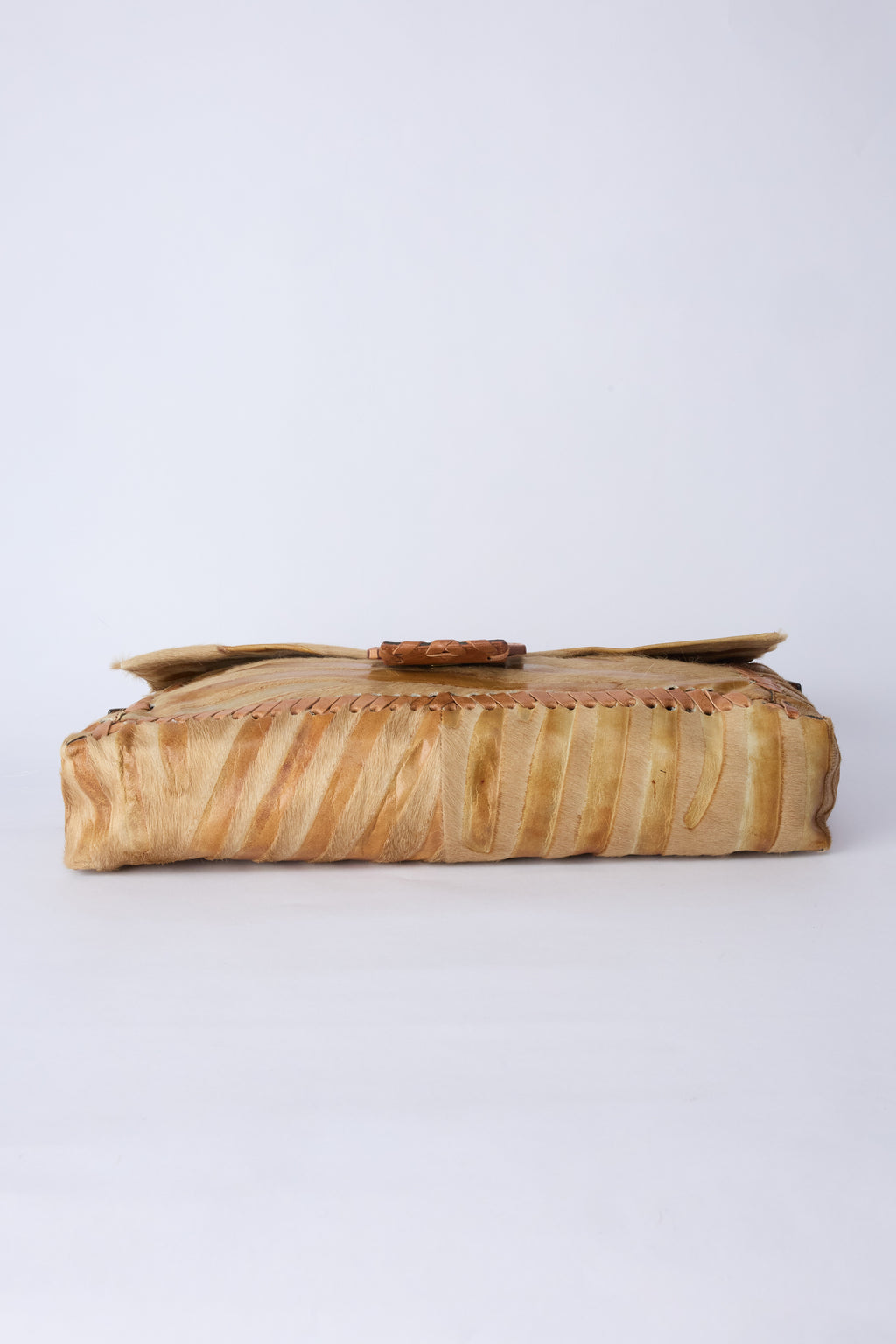 FENDI STRIPED JUMBO PONYHAIR BAGUETTE
