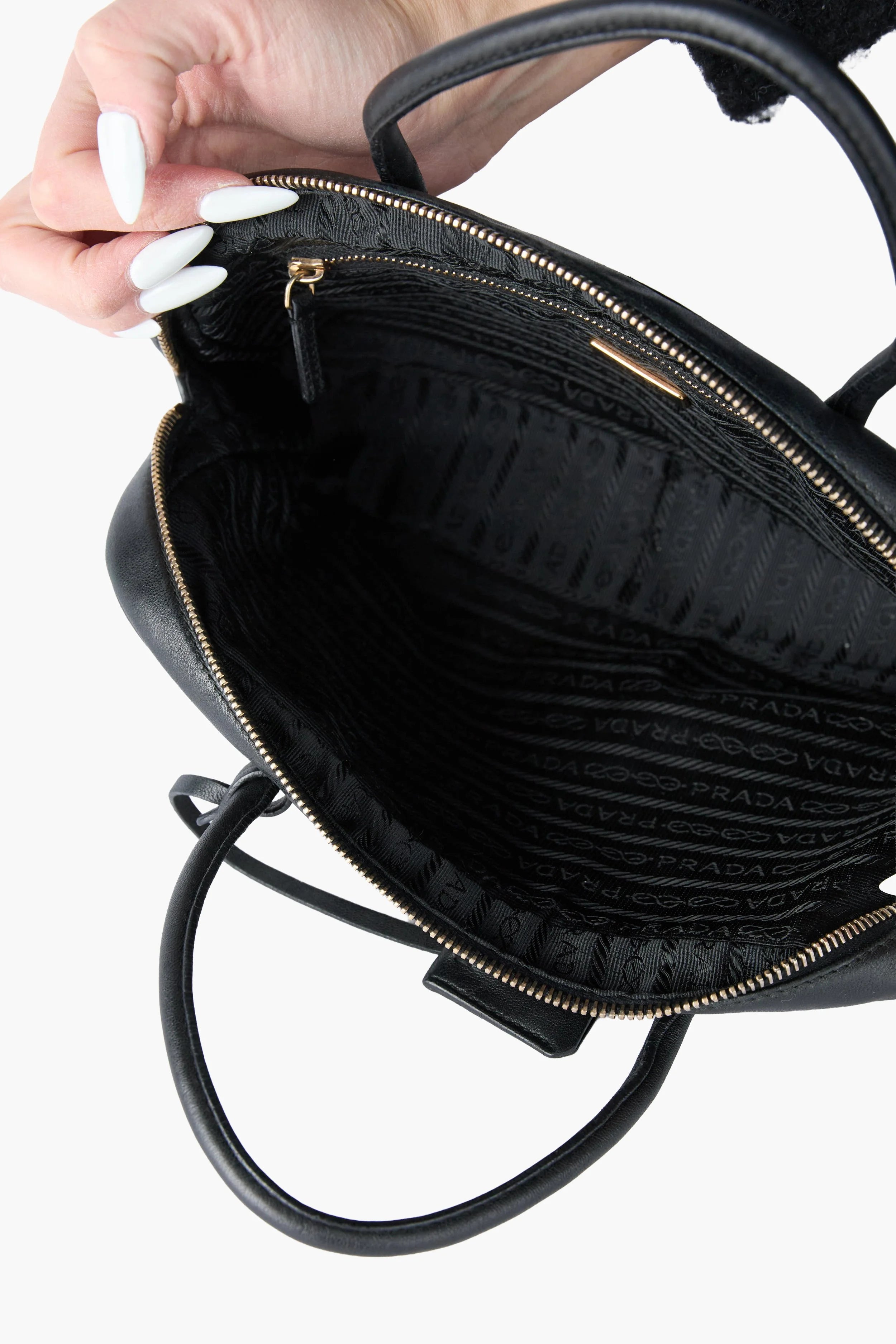 Prada Grommet Bauletto Black Bag