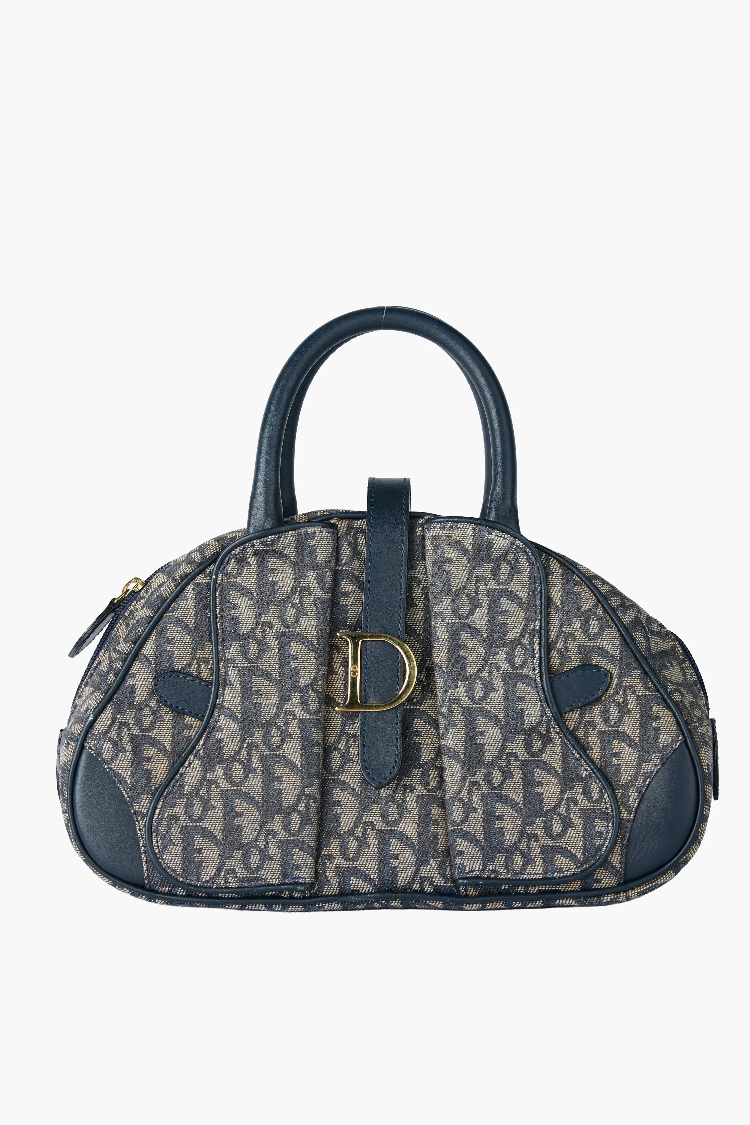 Dior Diorissimo Navy Double Saddle Mini