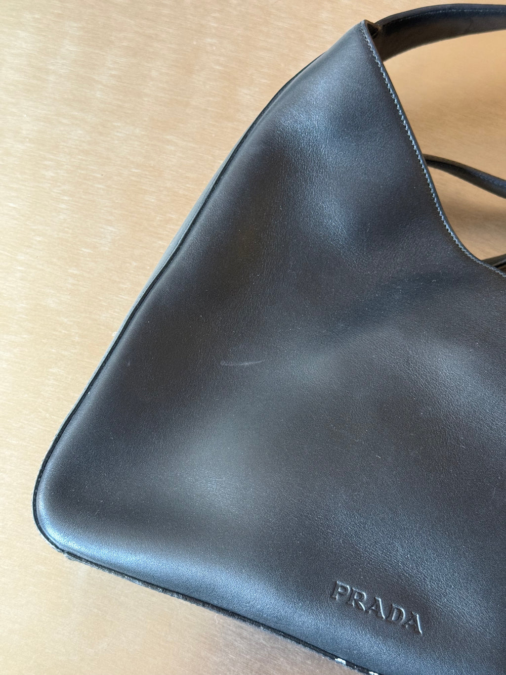 PRADA BLACK ASYMMTERICAL BAG
