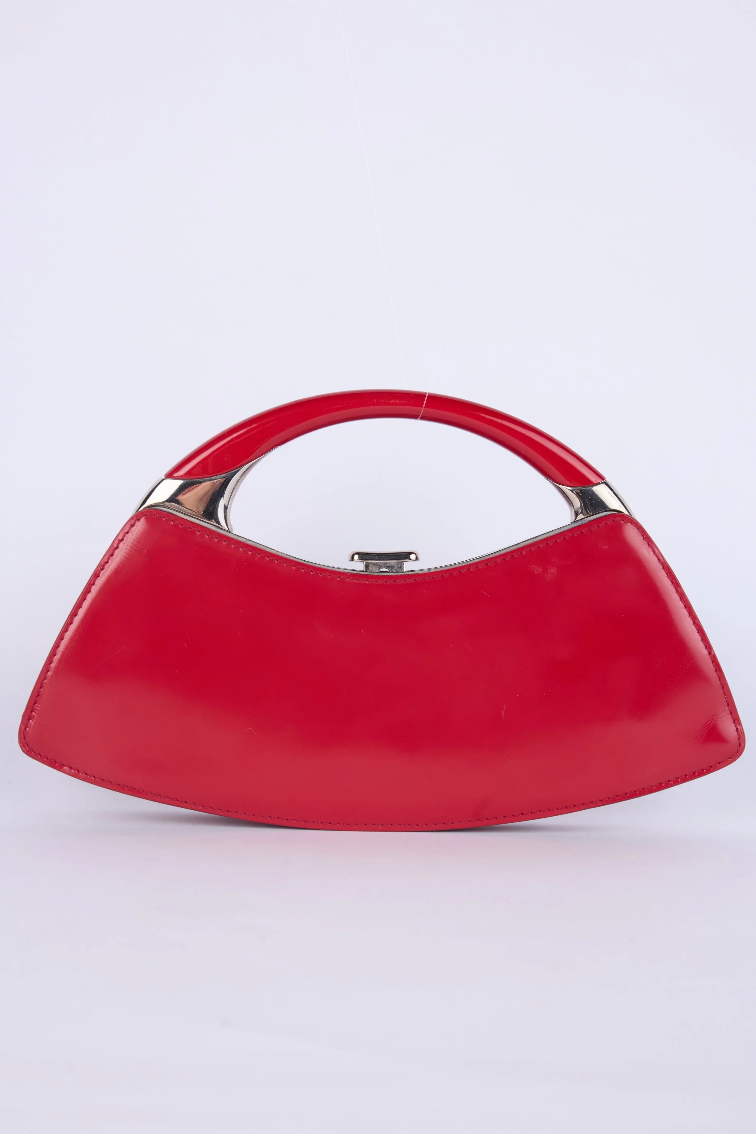 RARE DIOR RED BONDAGE CLUTCH
