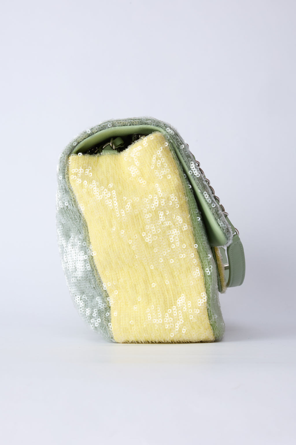 CHANEL GREEN SEQUIN WATERFALL JUMBO FLAP