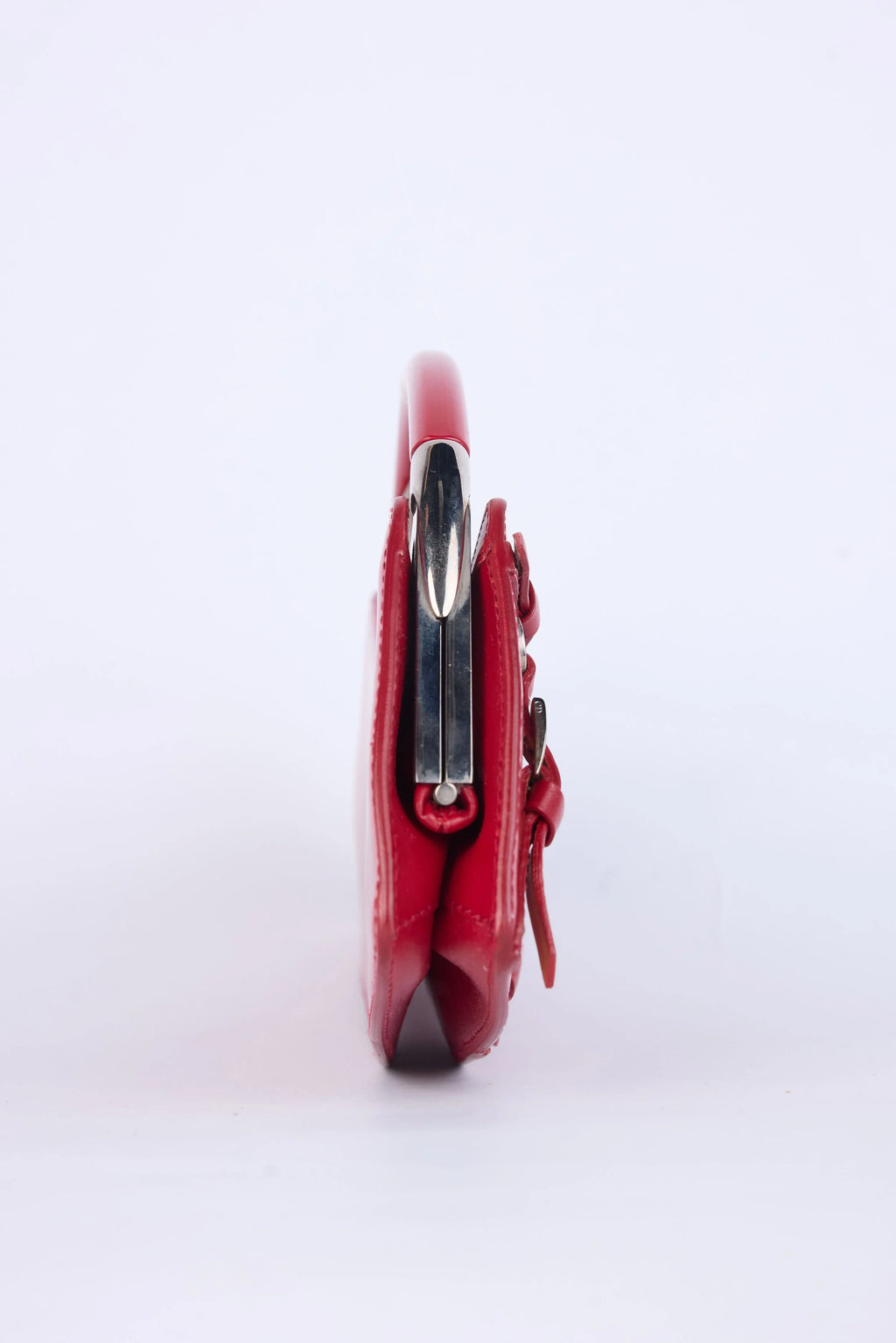 RARE DIOR RED BONDAGE CLUTCH