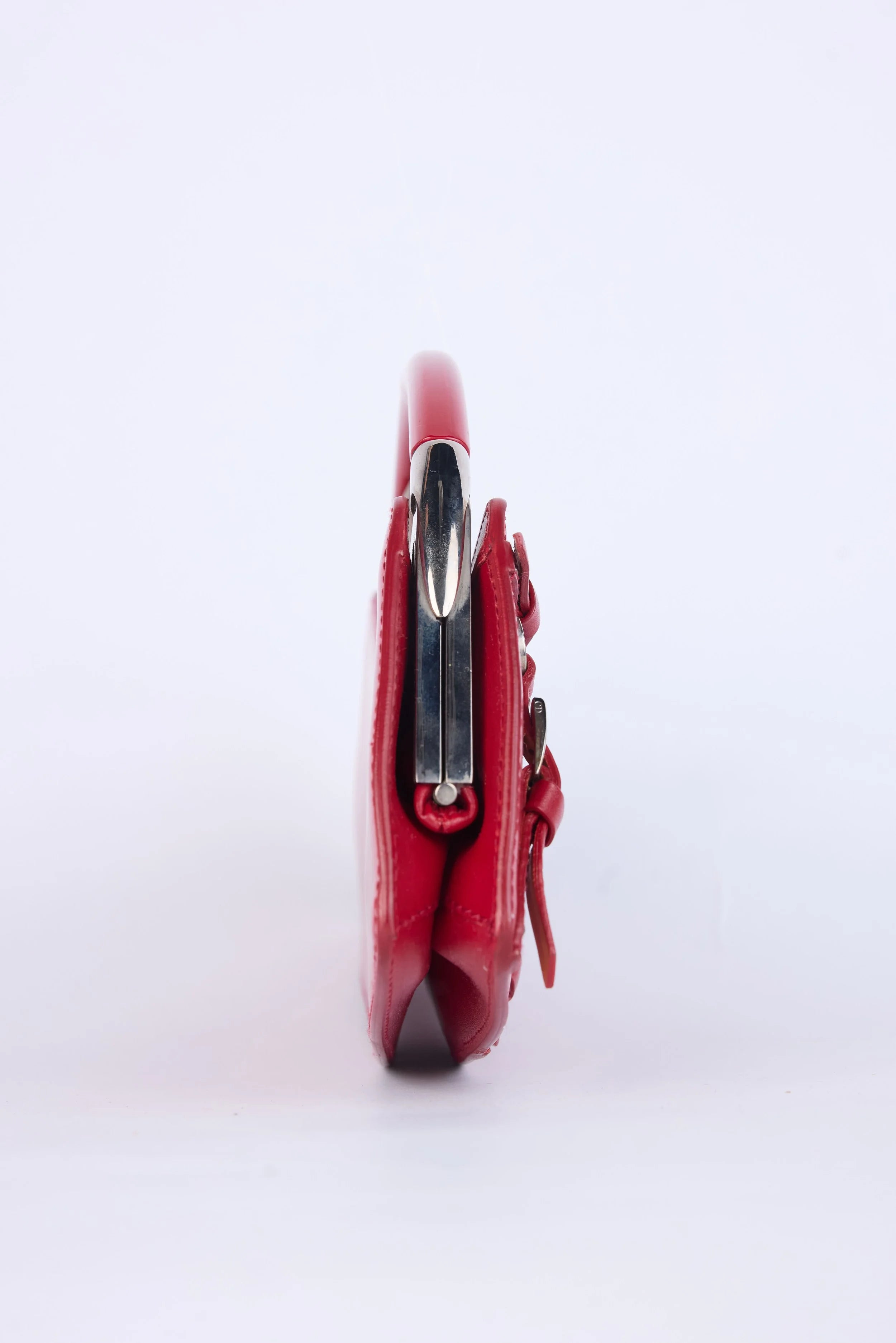 RARE DIOR RED BONDAGE CLUTCH
