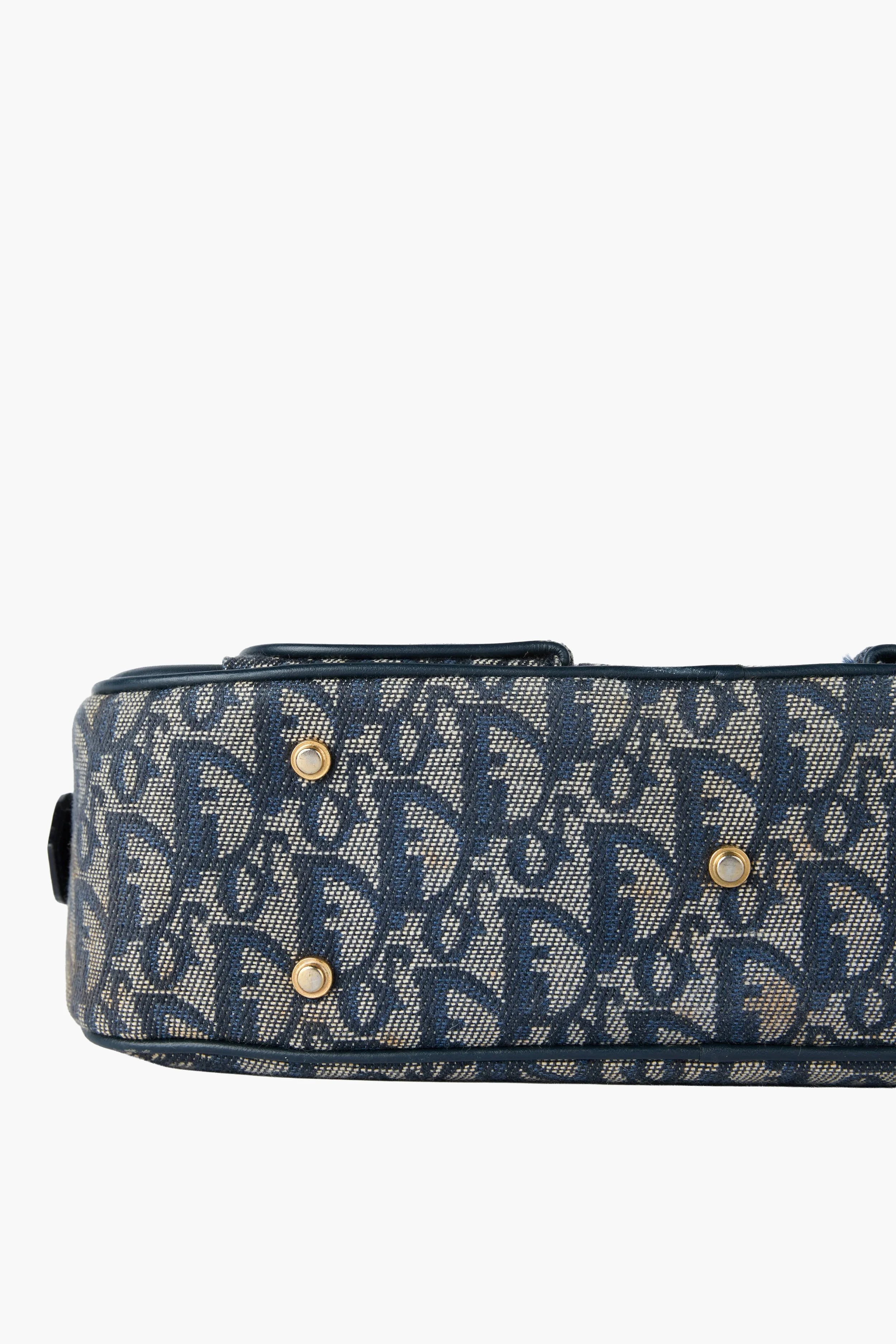 Dior Diorissimo Navy Double Saddle Mini