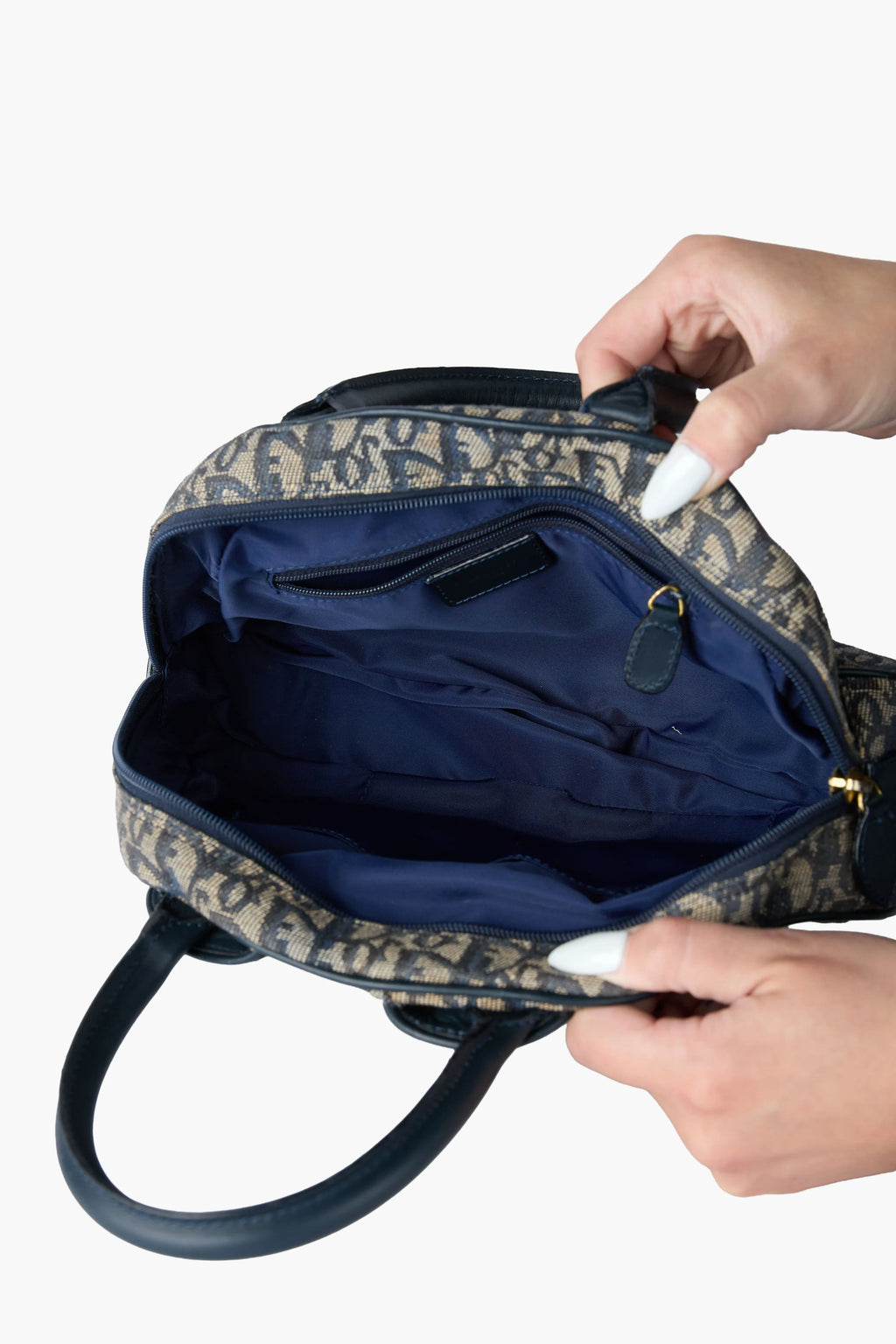 Dior Diorissimo Navy Double Saddle Mini