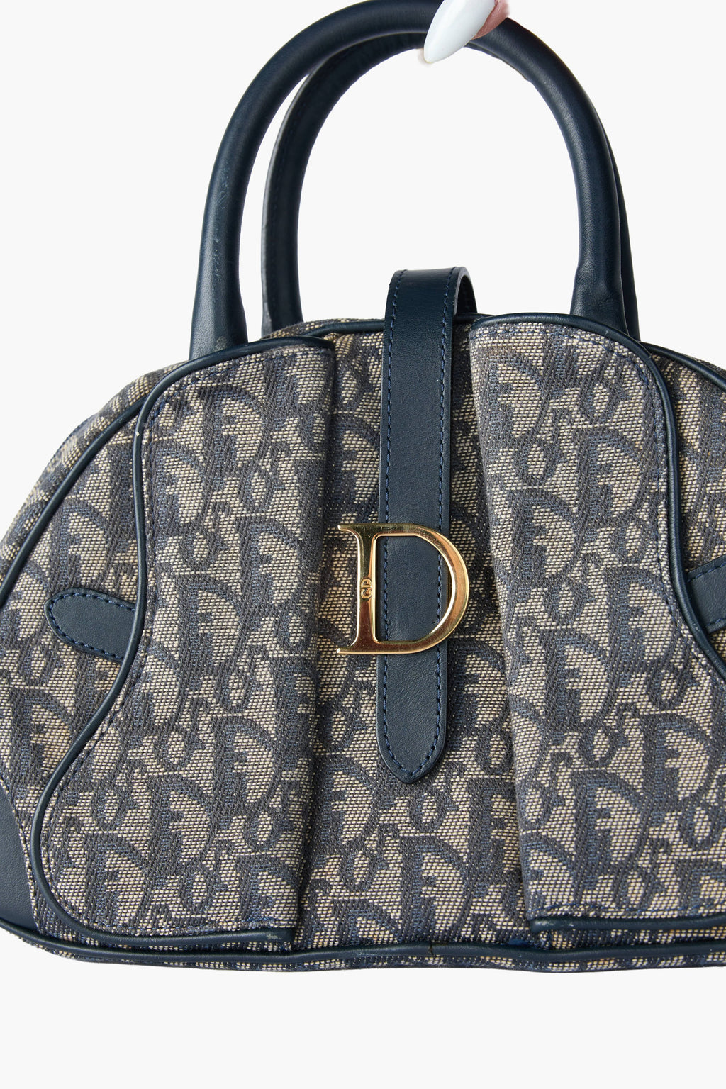 Dior Diorissimo Navy Double Saddle Mini