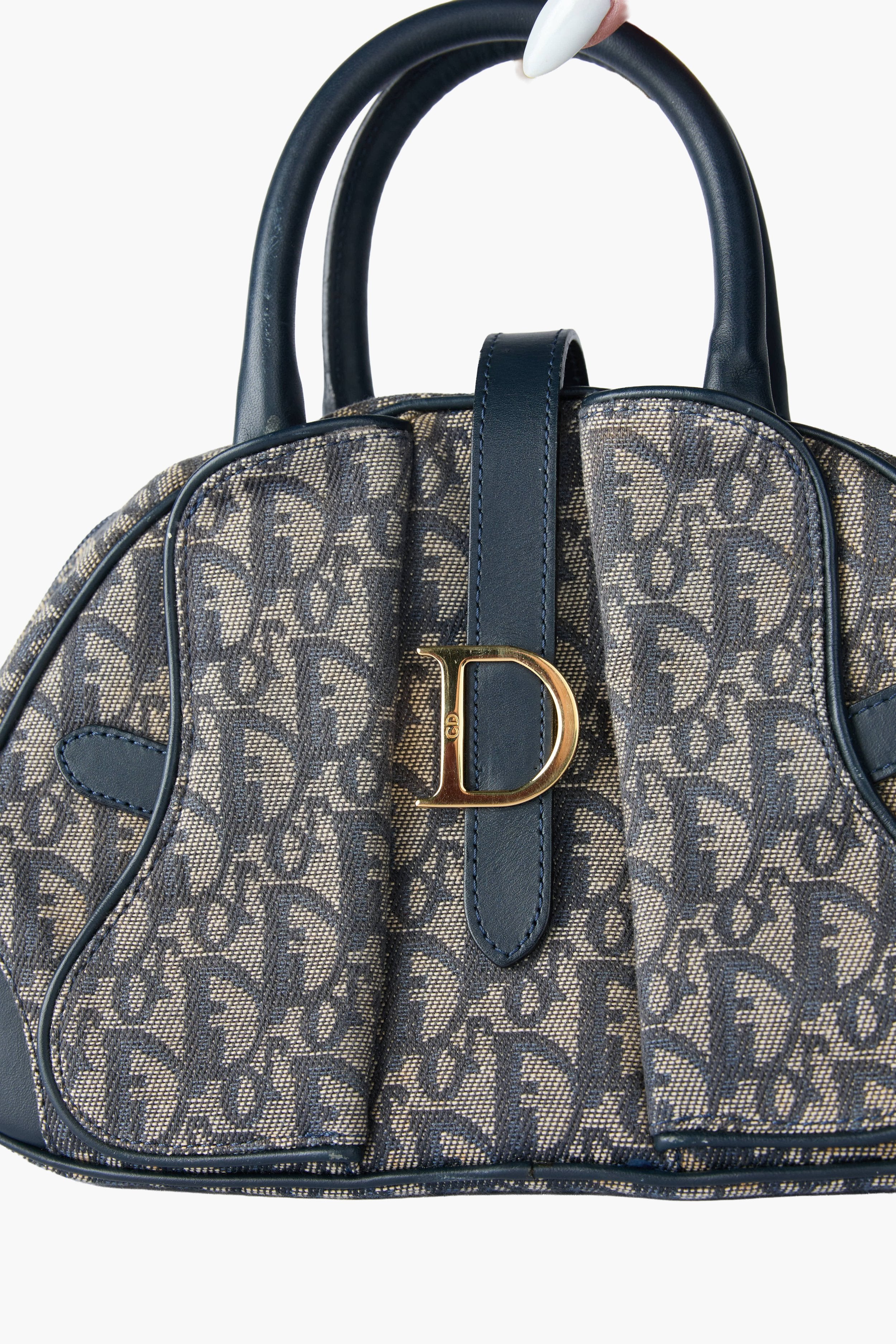 Dior Diorissimo Navy Double Saddle Mini