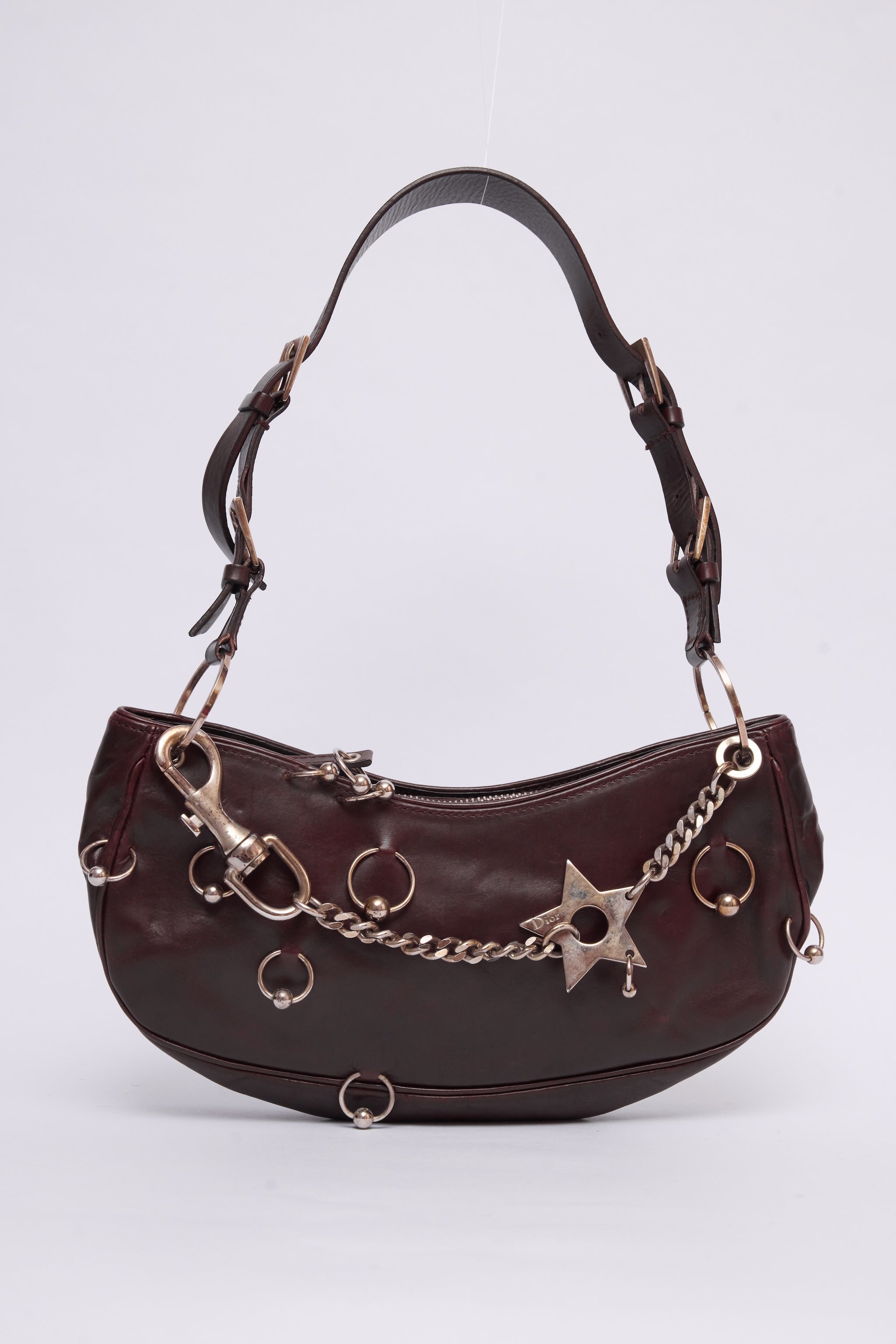 DIOR BROWN HARDCORE PIERCED POCHETTE
