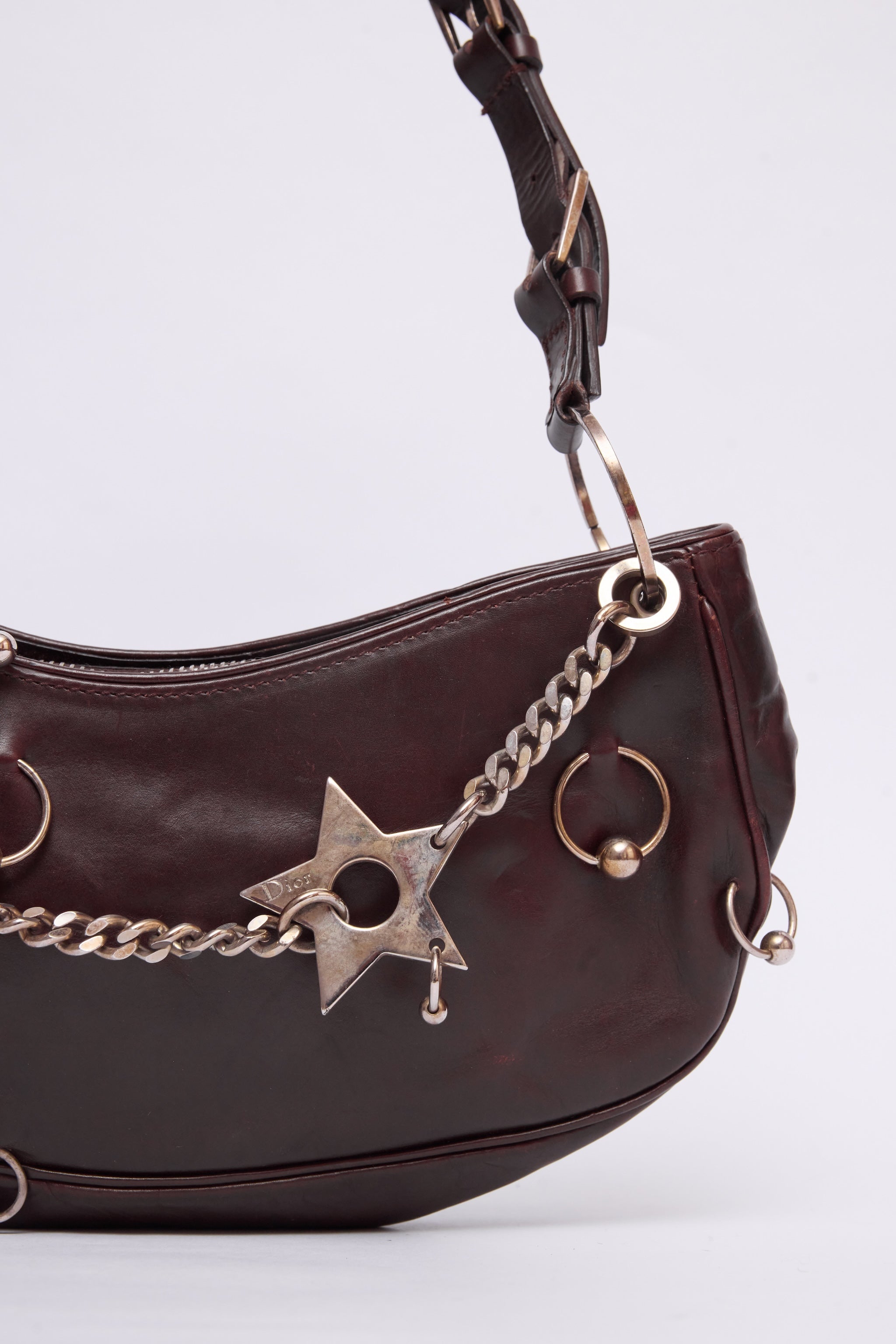 DIOR BROWN HARDCORE PIERCED POCHETTE