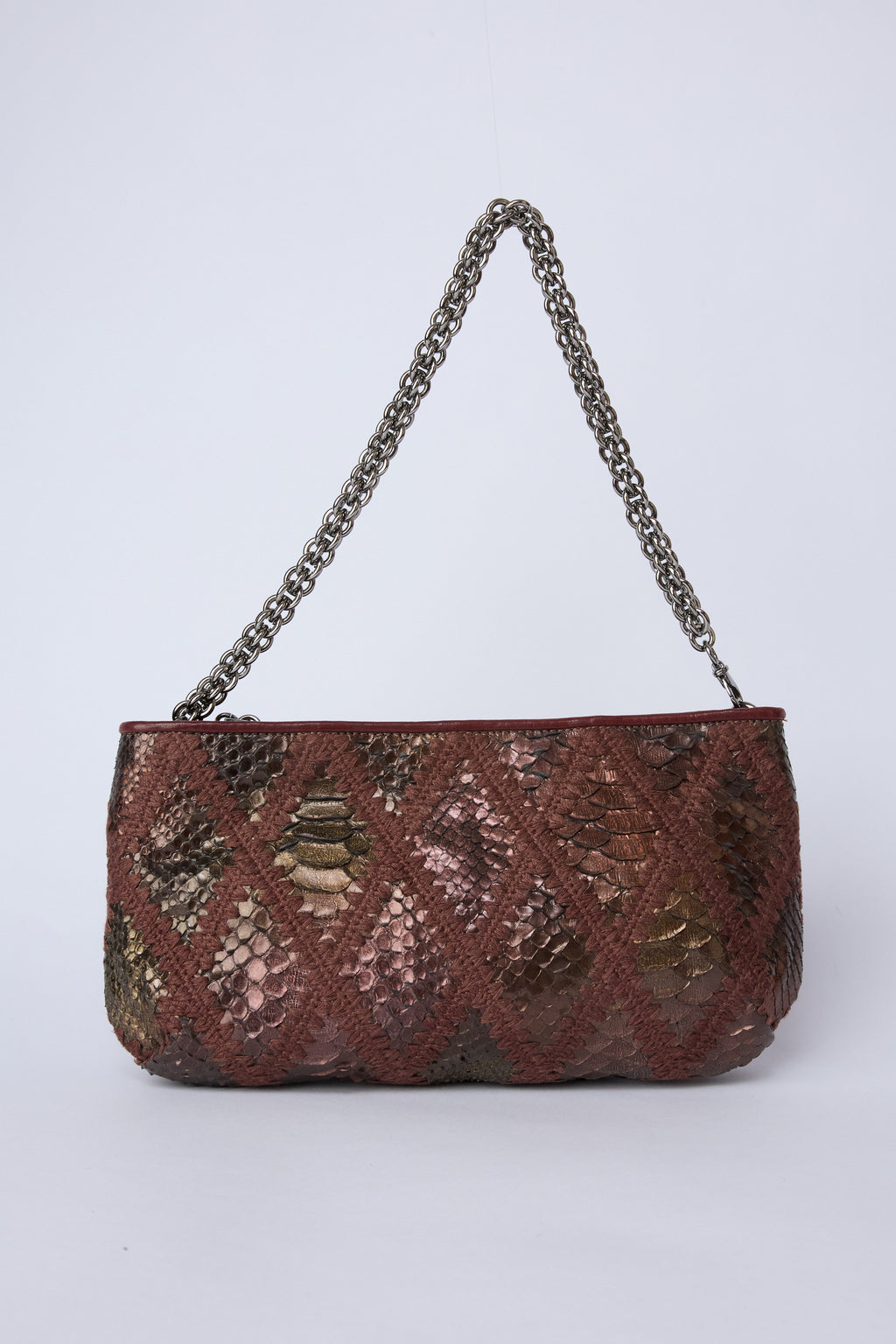 CHANEL PURPLE & BRONZE CROTCHET POCHETTE