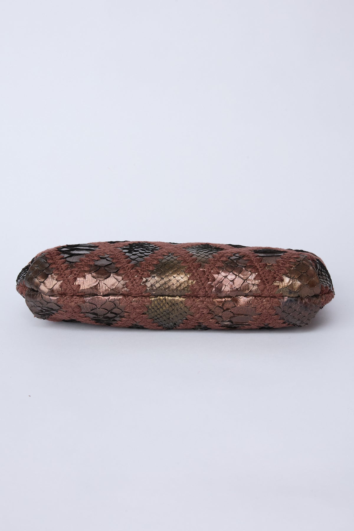 CHANEL PURPLE & BRONZE CROTCHET POCHETTE
