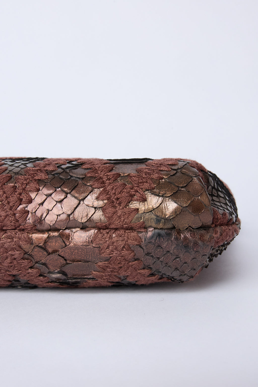 CHANEL PURPLE & BRONZE CROTCHET POCHETTE