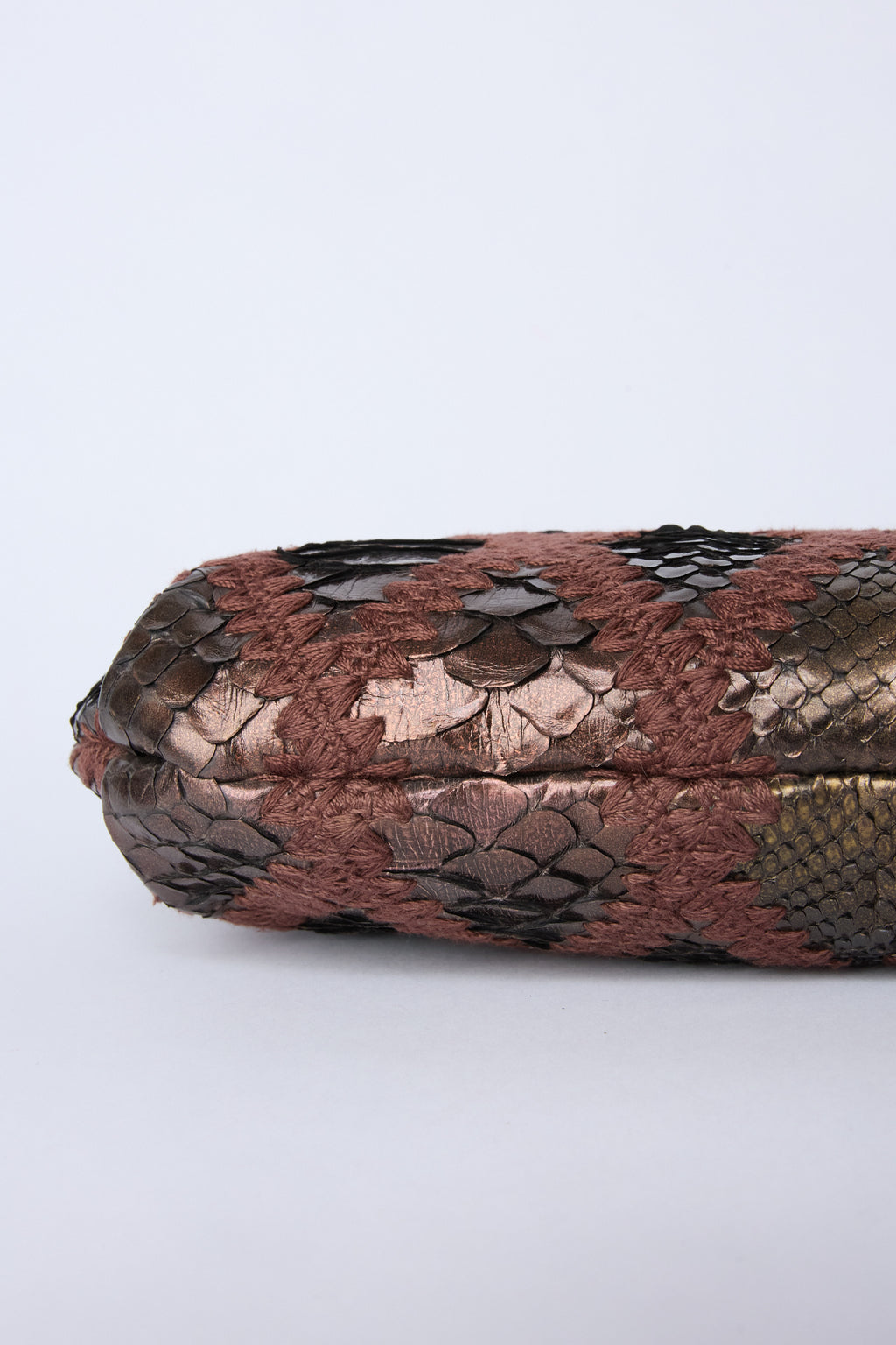 CHANEL PURPLE & BRONZE CROTCHET POCHETTE