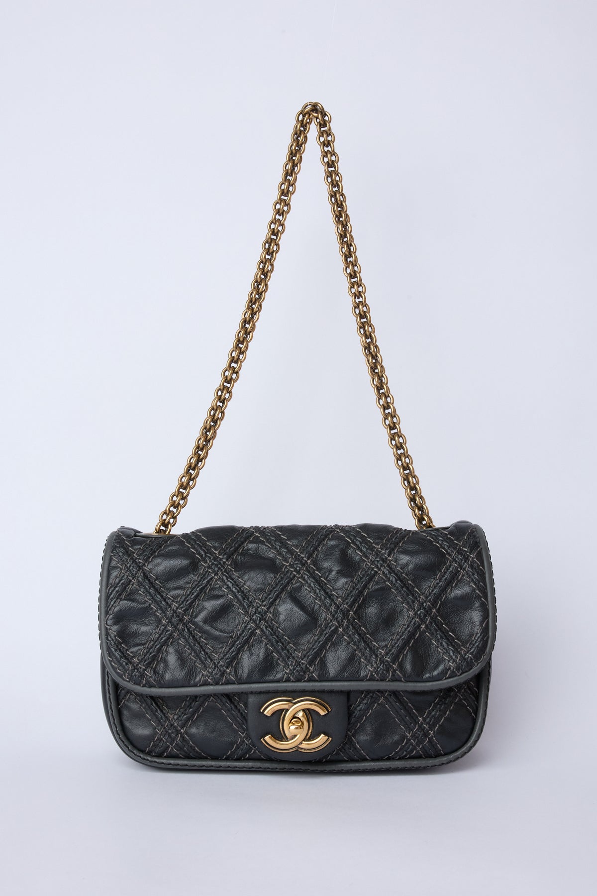 CHANEL PARIS-BOMBAY BLACK TRIPTYCH FLAP