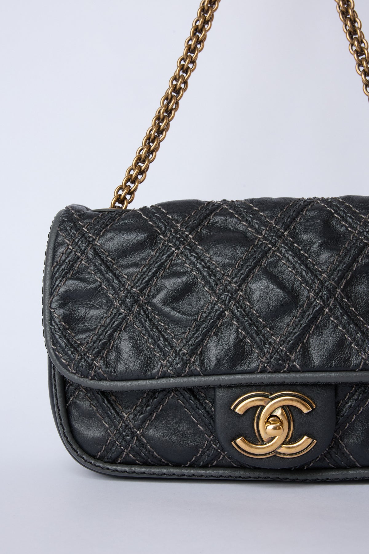 CHANEL PARIS-BOMBAY BLACK TRIPTYCH FLAP