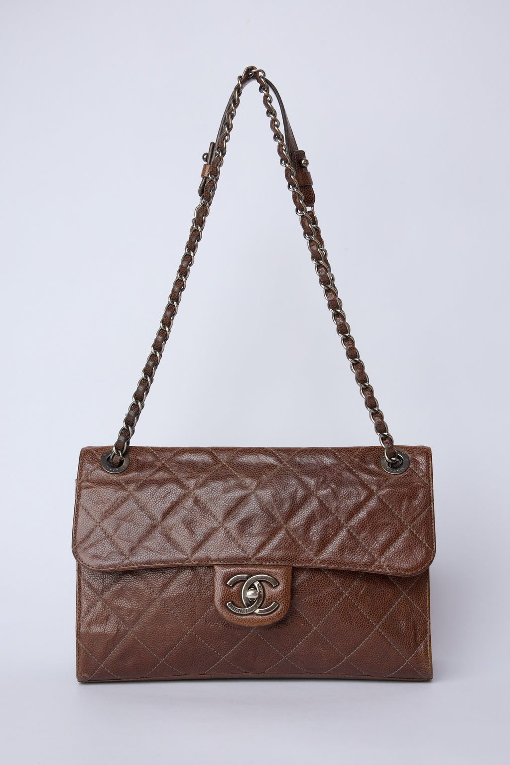 CHANEL PARIS-EDINBURGH BROWN CRAVE FLAP