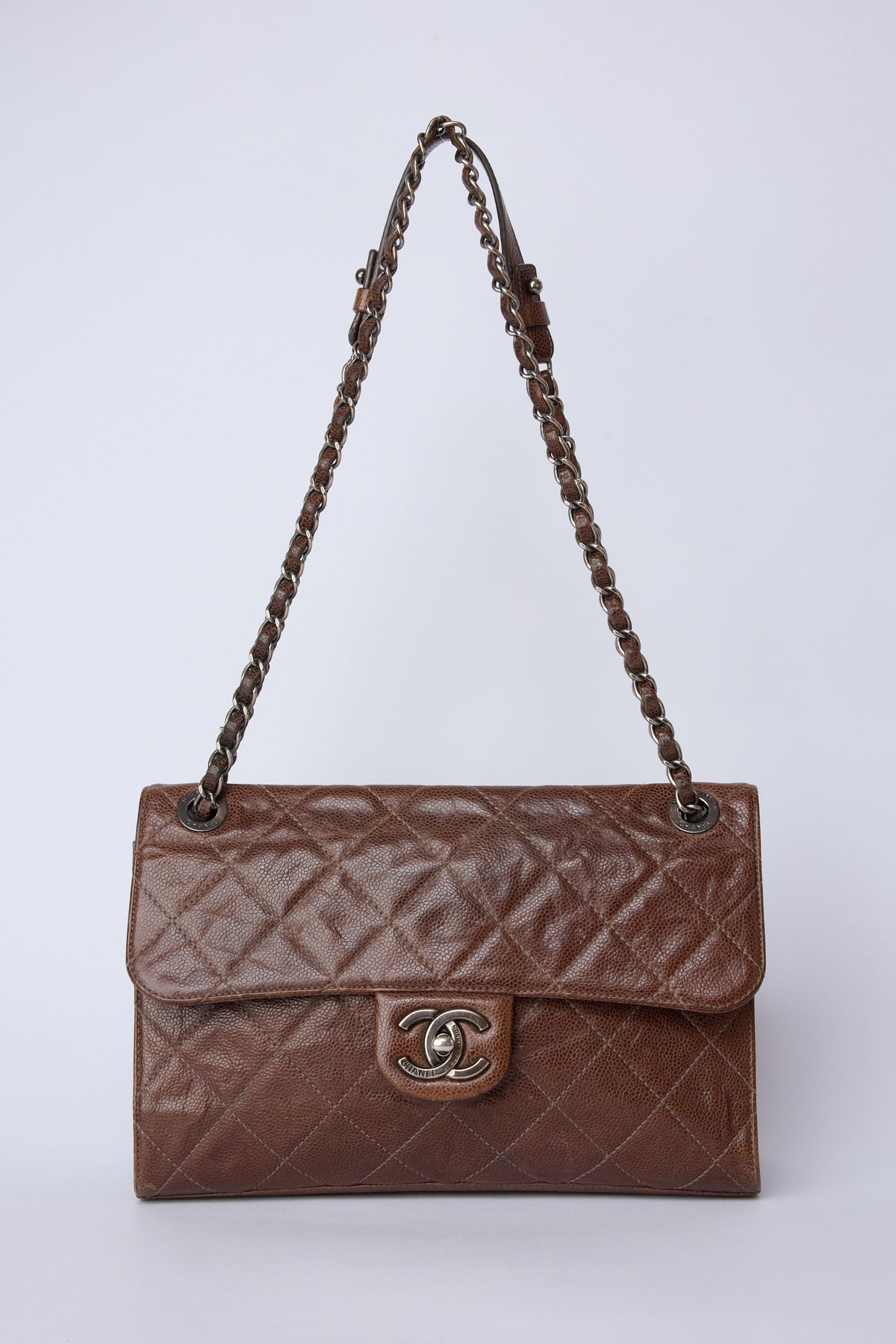 CHANEL PARIS-EDINBURGH BROWN CRAVE FLAP