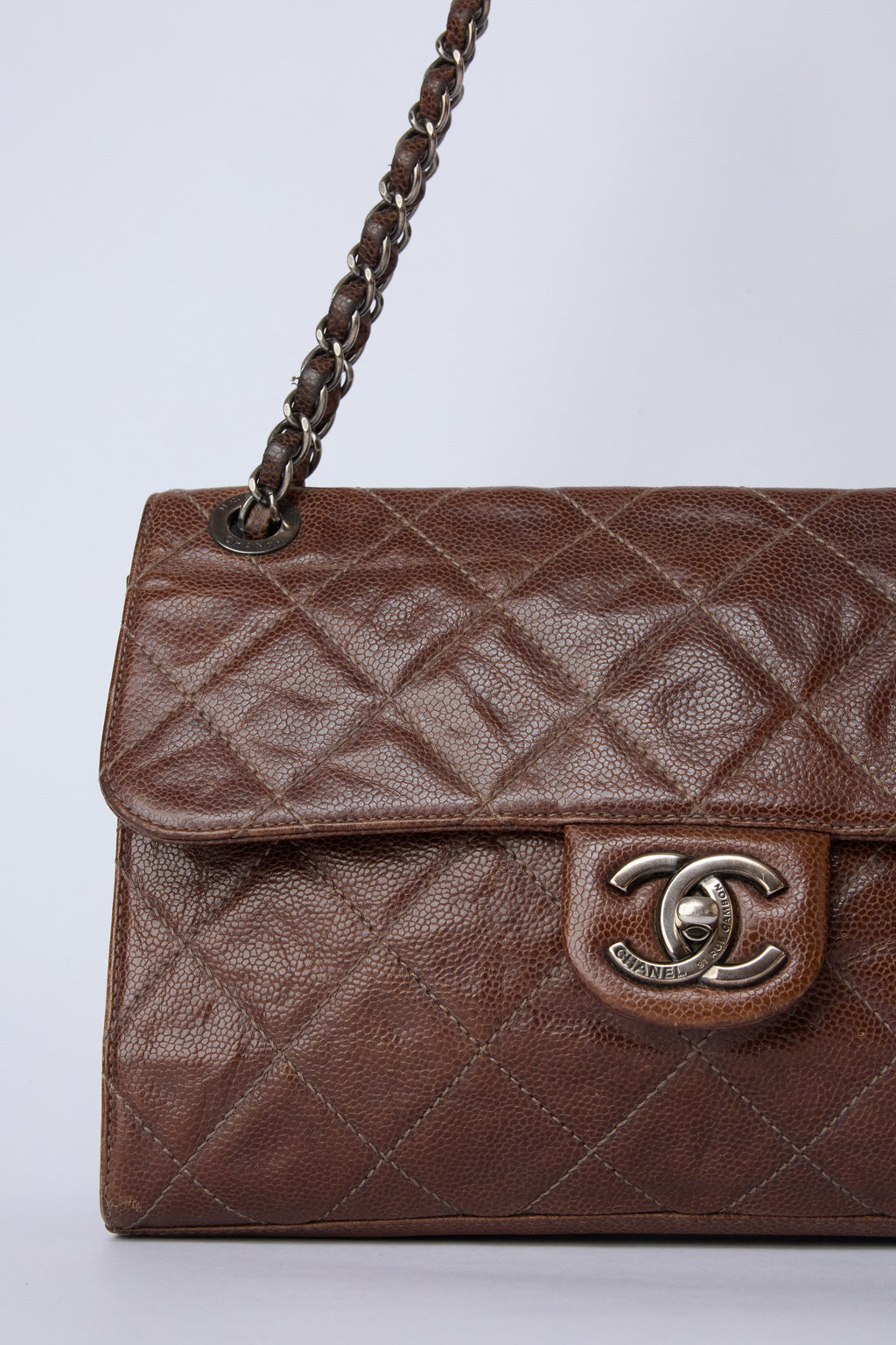 CHANEL PARIS-EDINBURGH BROWN CRAVE FLAP