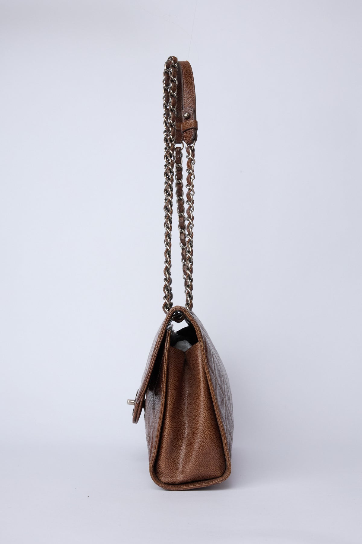 CHANEL PARIS-EDINBURGH BROWN CRAVE FLAP