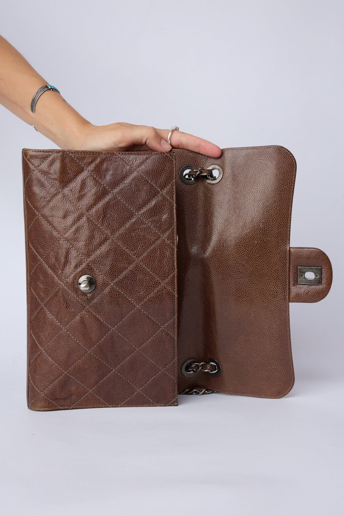 CHANEL PARIS-EDINBURGH BROWN CRAVE FLAP