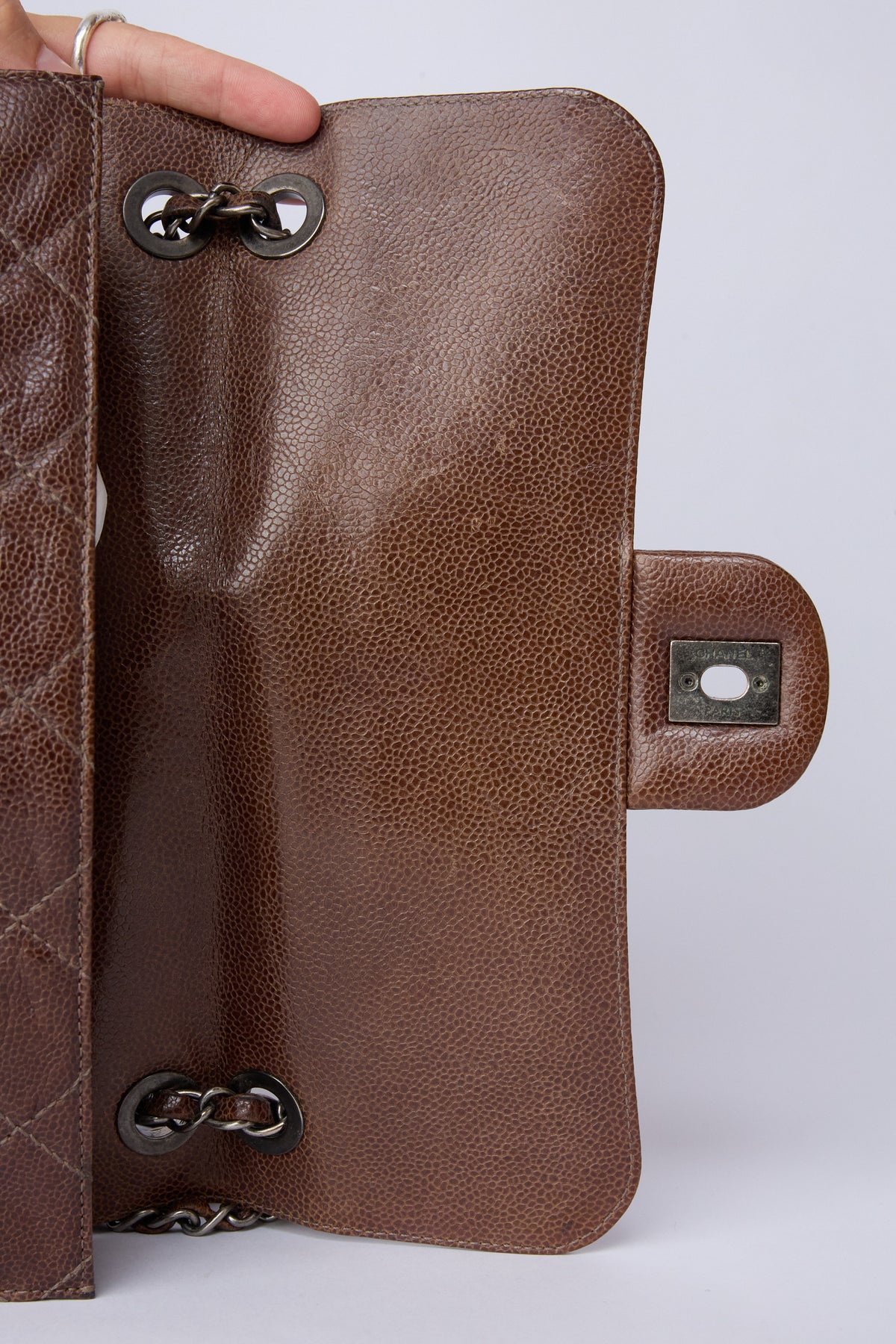 CHANEL PARIS-EDINBURGH BROWN CRAVE FLAP