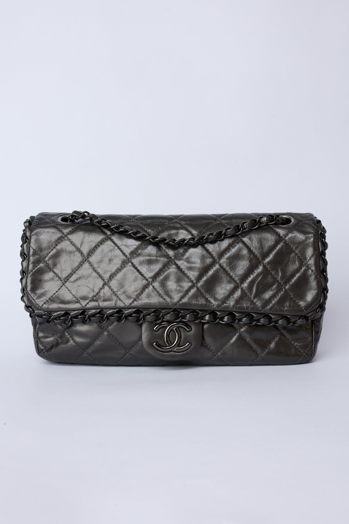 CHANEL CHAIN ME GUNMETAL GREY FLAP