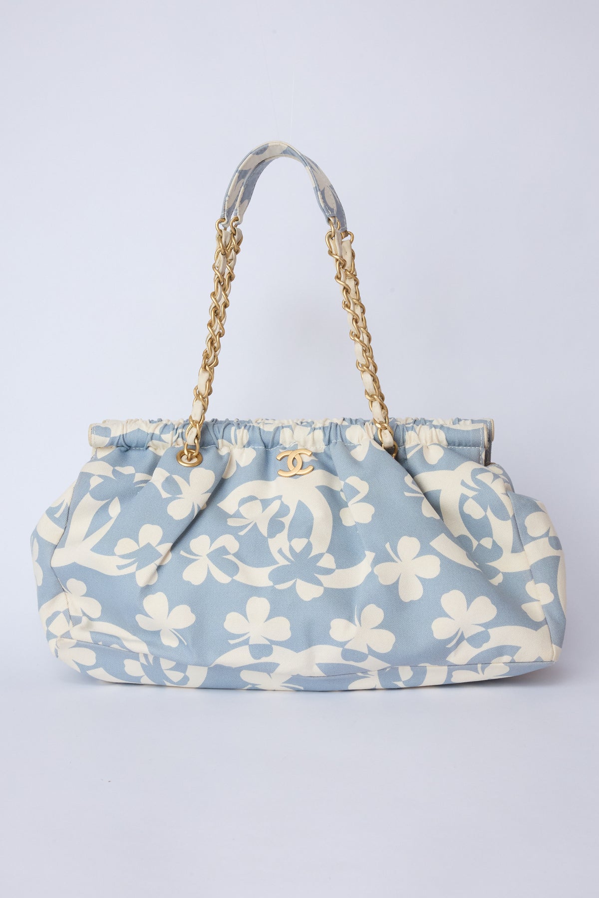 CHANEL CLOVER BLUE CANVAS TOTE
