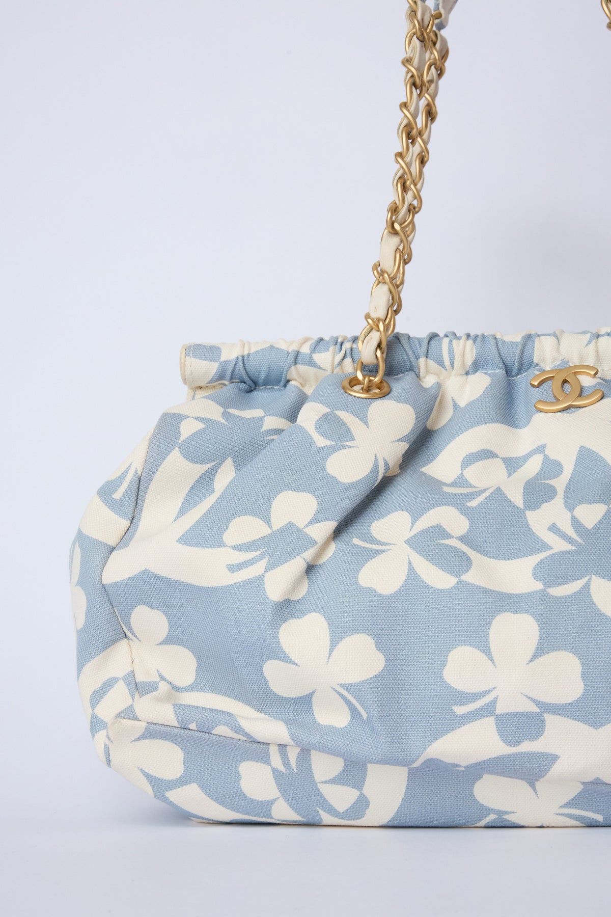 CHANEL CLOVER BLUE CANVAS TOTE