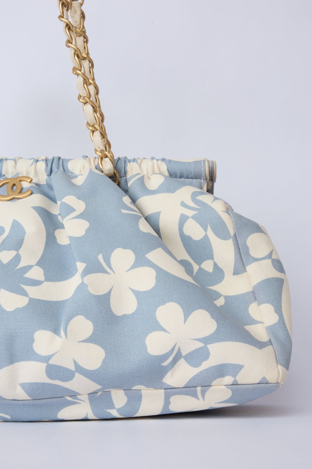 CHANEL CLOVER BLUE CANVAS TOTE