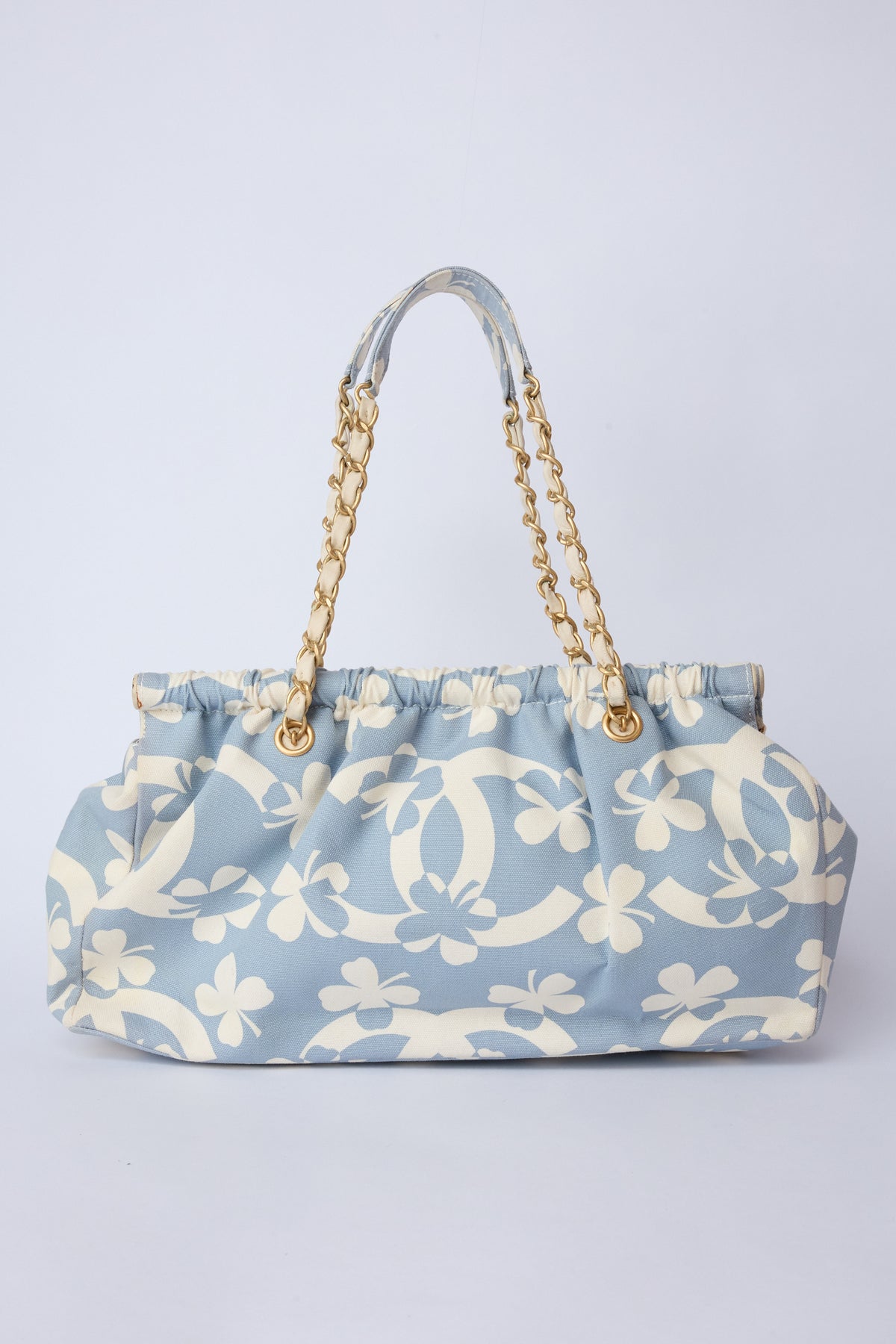 CHANEL CLOVER BLUE CANVAS TOTE
